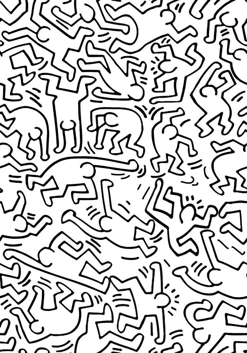 800x1140 Keith Haring Black and White Wallpaper.com, Phone