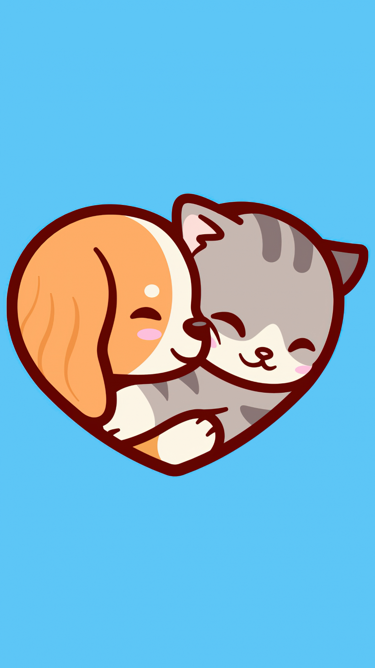 1250x2210 Puppy Wallpaper 4K, Kitten, Love heart, Phone
