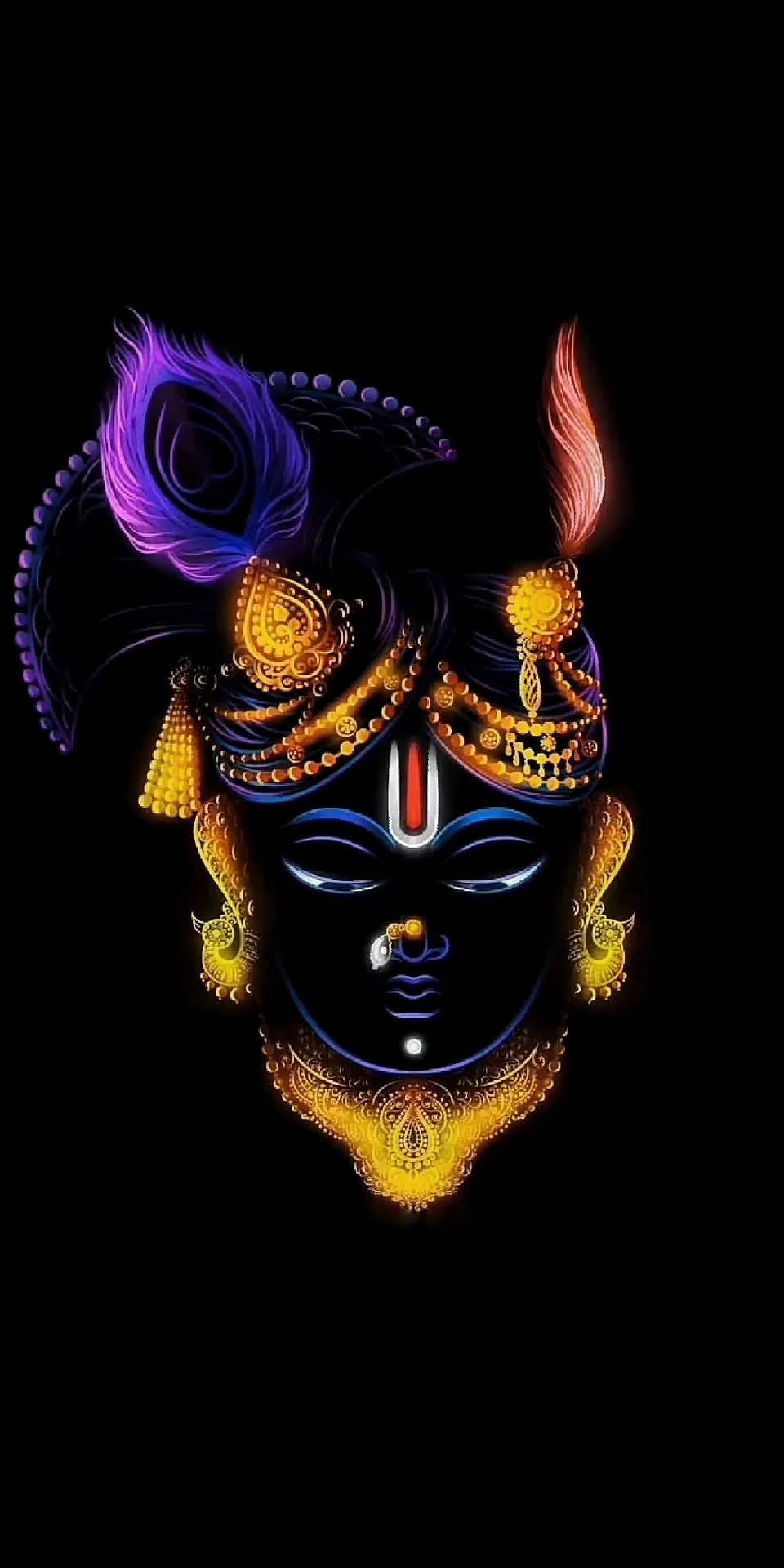 960x1920 Download Krishna iPhone Golden Accessories Wallpaper, Phone