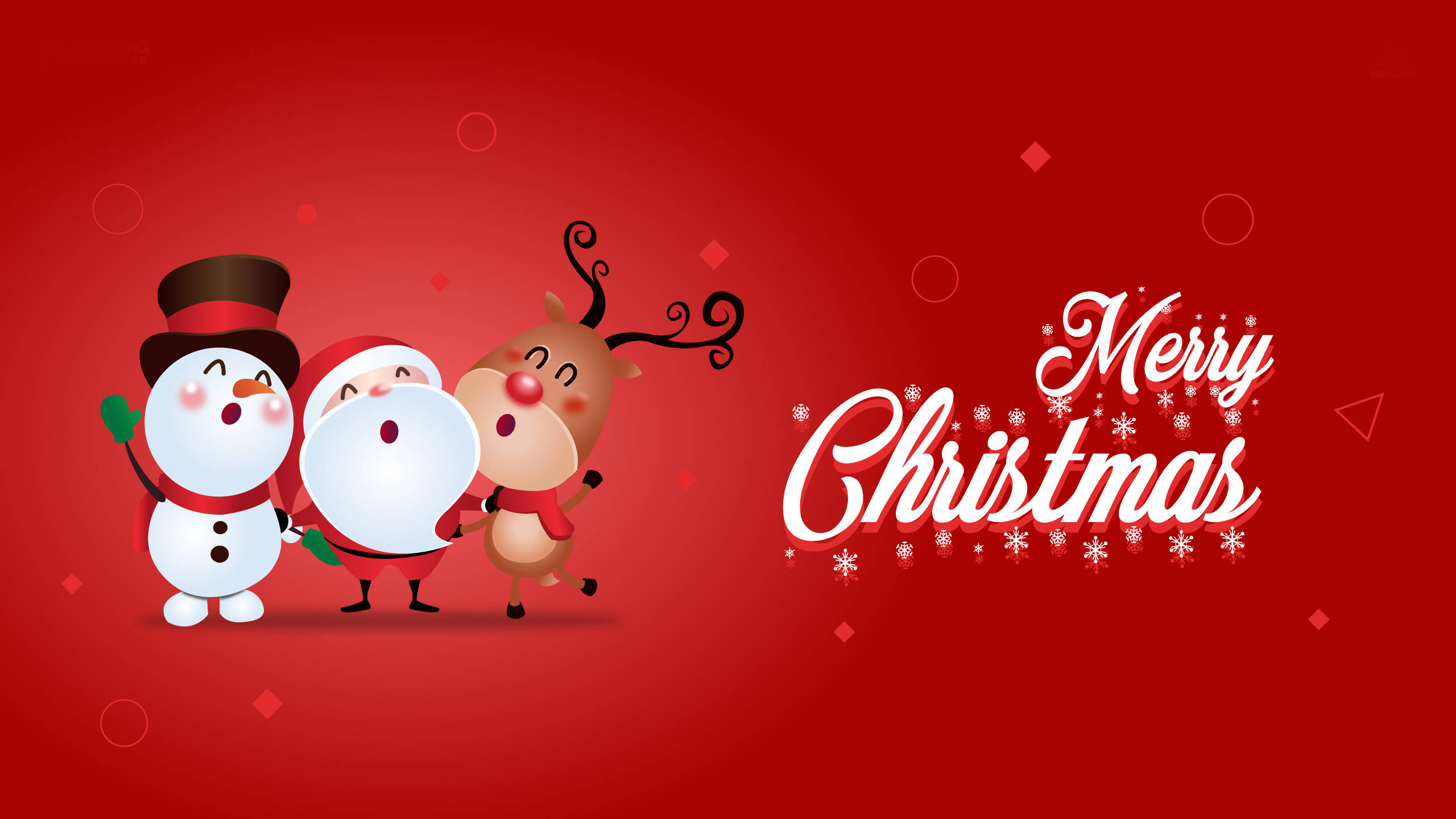 2560x1440 Download Cute Red Christmas Background Wallpaper, Desktop