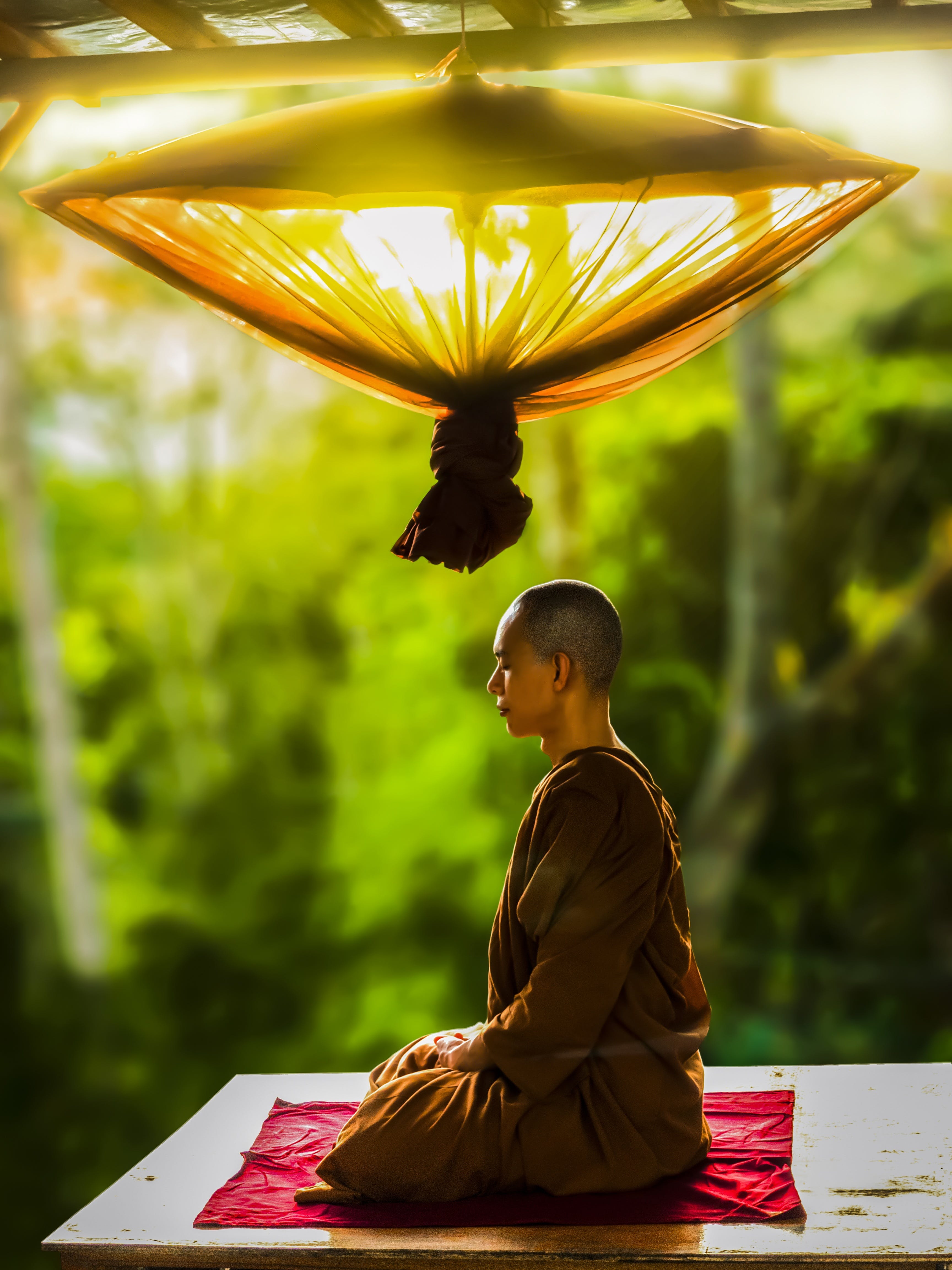 3460x4610 Monk Meditating · Free, Phone