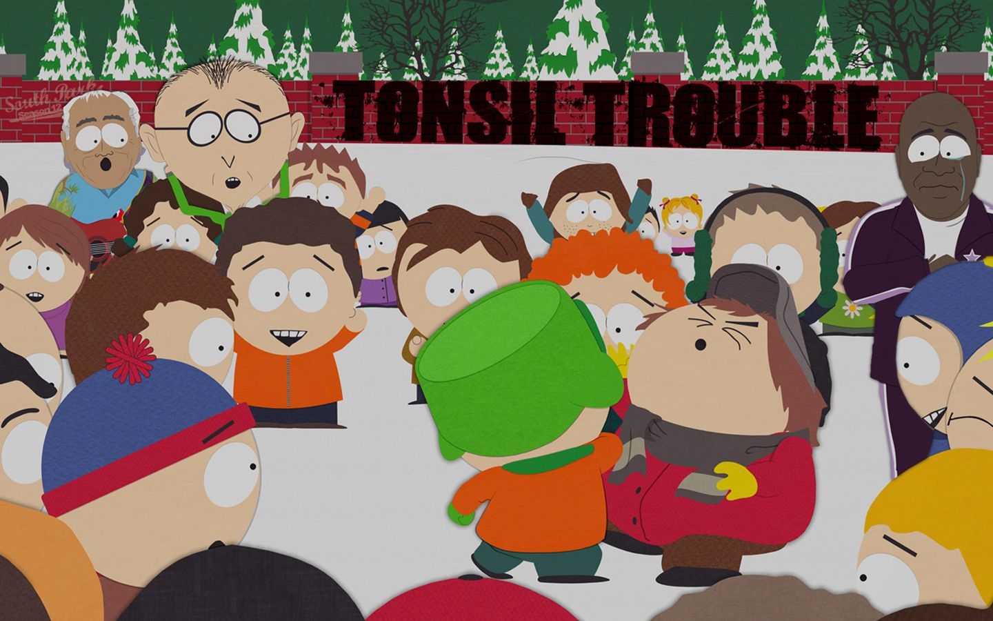 1440x900 HD desktop wallpaper: Tv Show, South Park, Clyde Donovan, Craig Tucker, Eric Cartman, Kyle Broflovski, Mr Mackey, Stan Marsh download free picture, Desktop