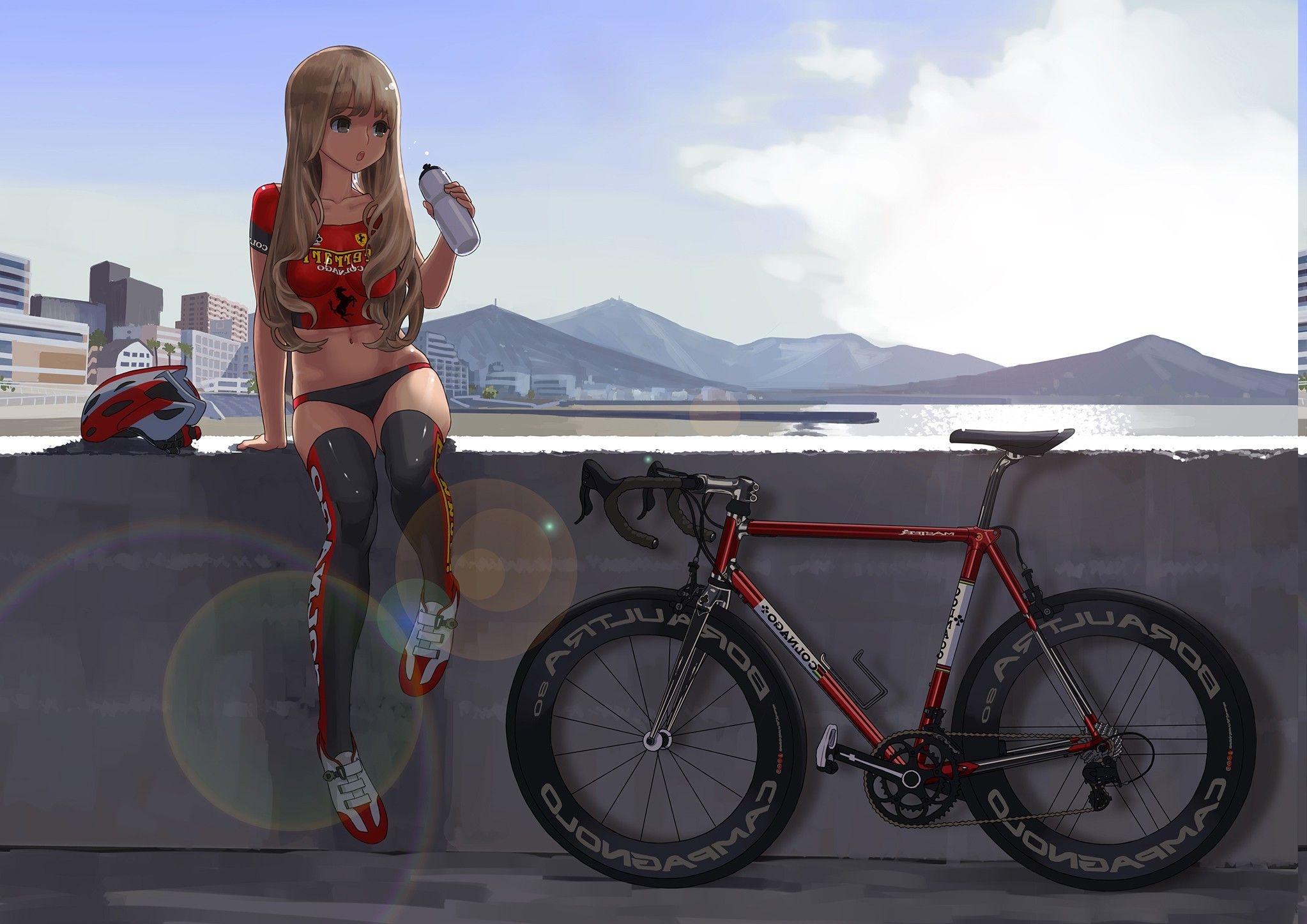 2050x1450 anime, Anime Girls, Bicycle, Panties.wallup.net, Desktop