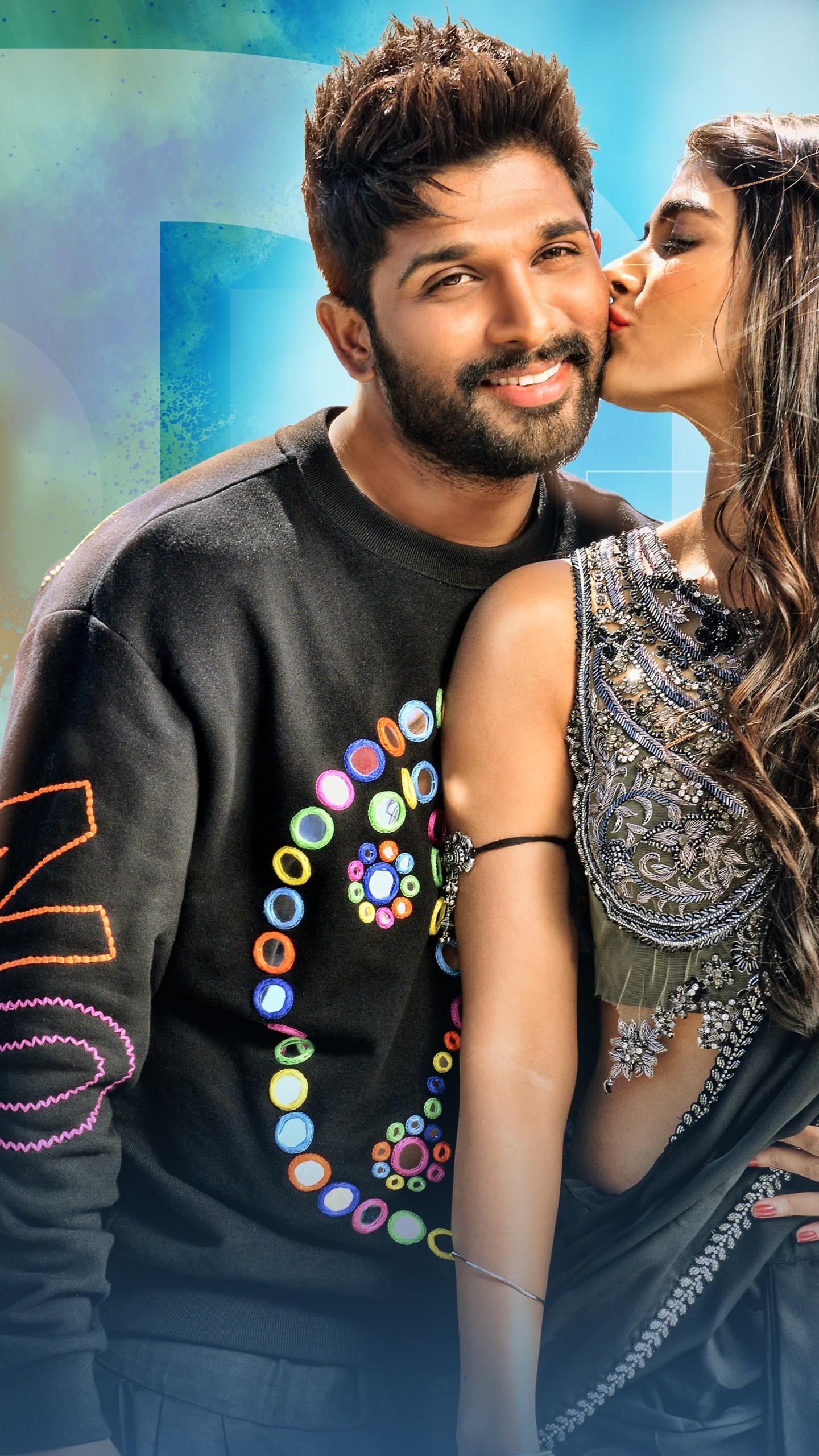 1440x2560 Wallpaper Duvvada Jagannadham, Allu Arjun, ‎Pooja Hegde, Phone