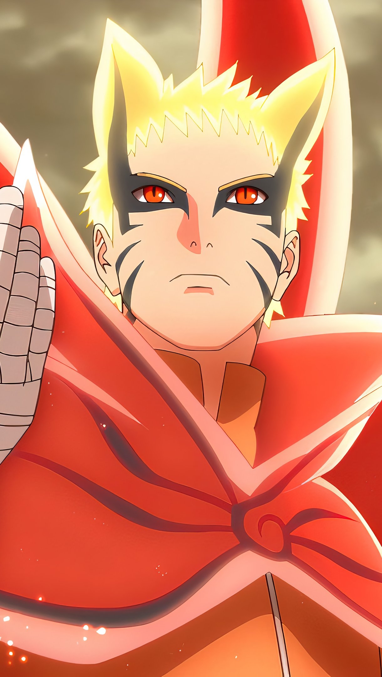 1220x2160 Naruto Uzumaki hand up Baryon Mode Anime Wallpaper 4k Ultra HD, Phone