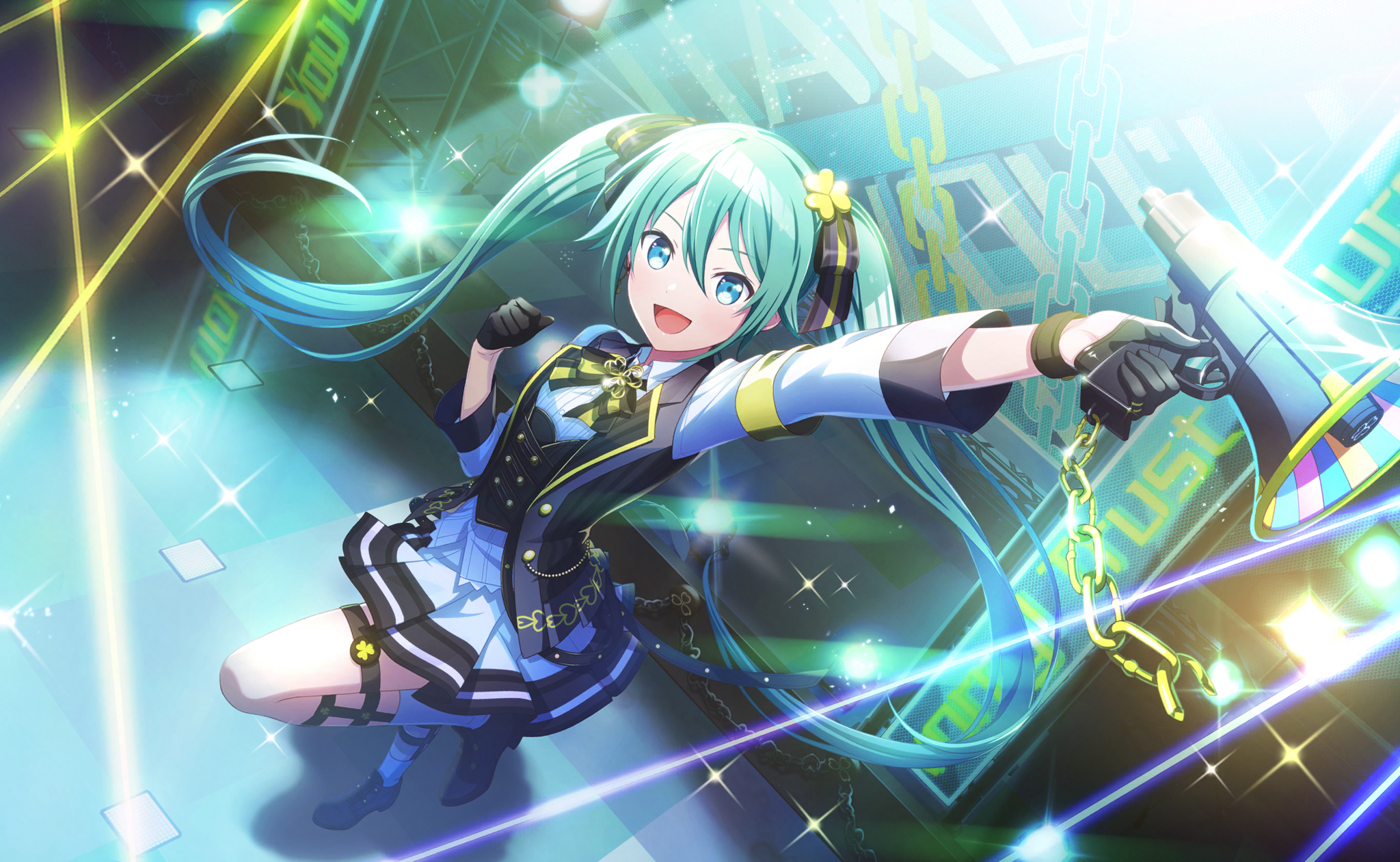 2050x1270 hatsune miku and more more jump! miku (vocaloid and 1 more) drawn, Desktop