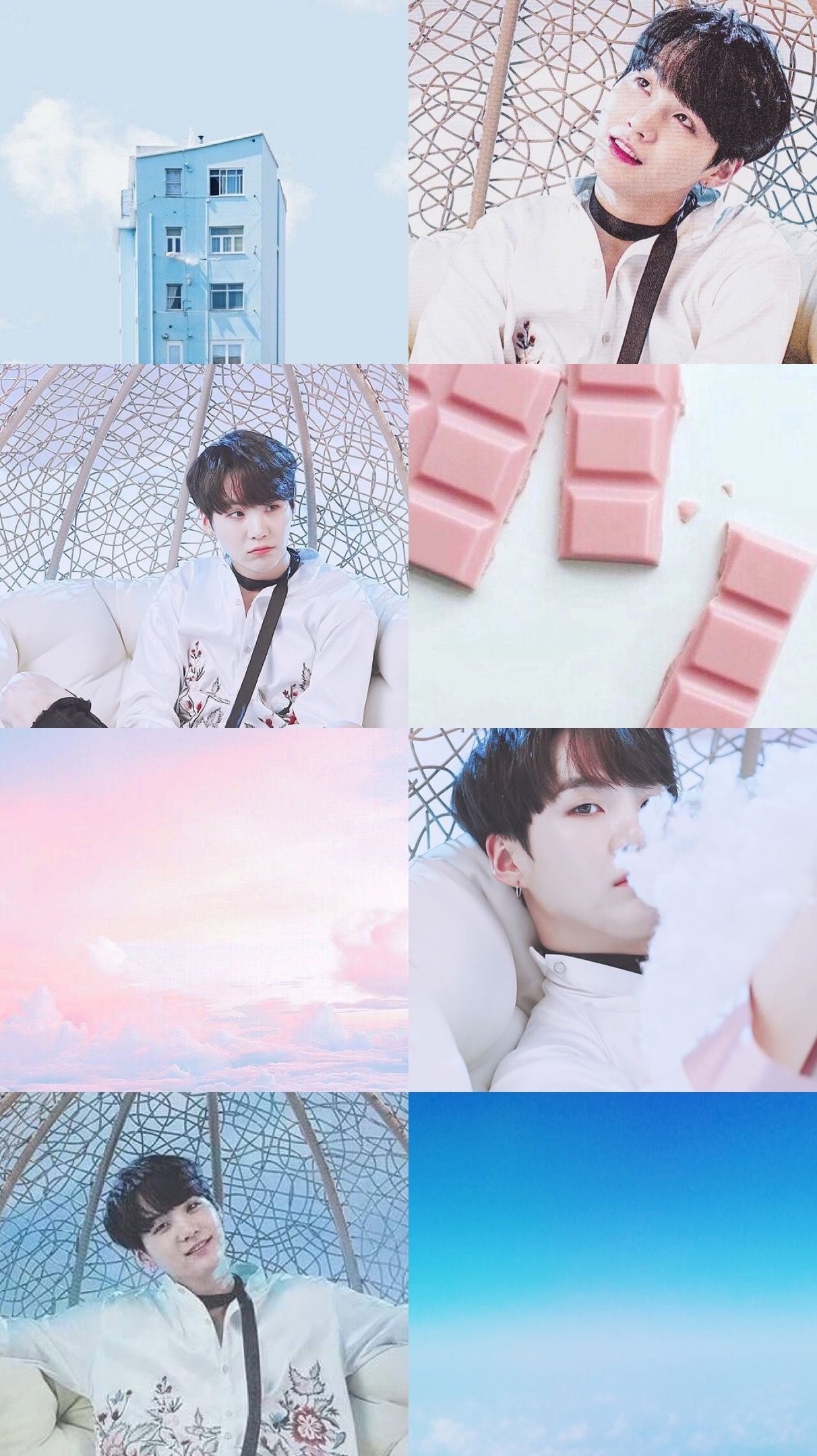 1220x2160 Min Suga pastel pink and blue. Blue aesthetic pastel, Blue, Phone