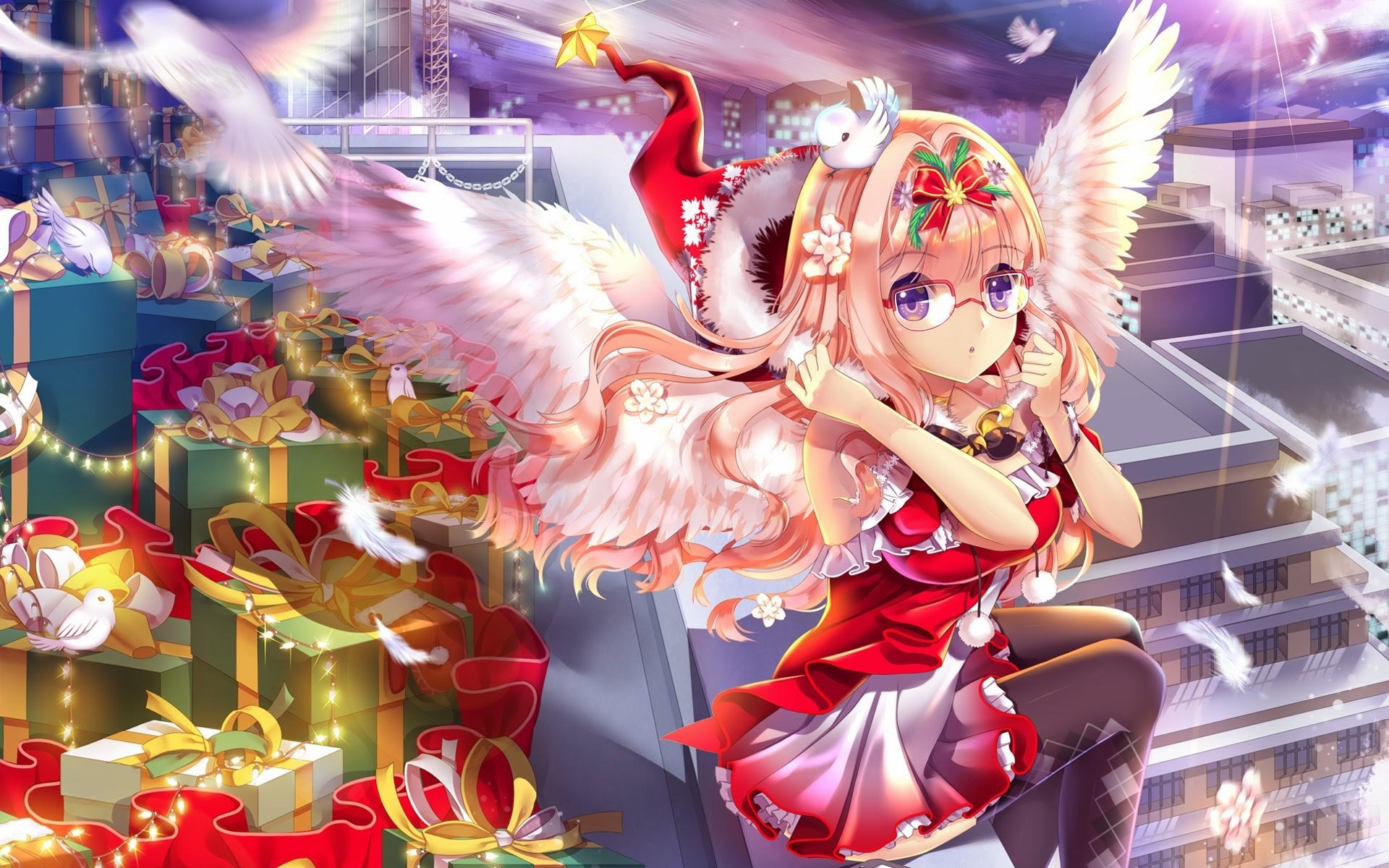 1920x1200 Christmas Girls Anime Wallpaper High Quality, Desktop