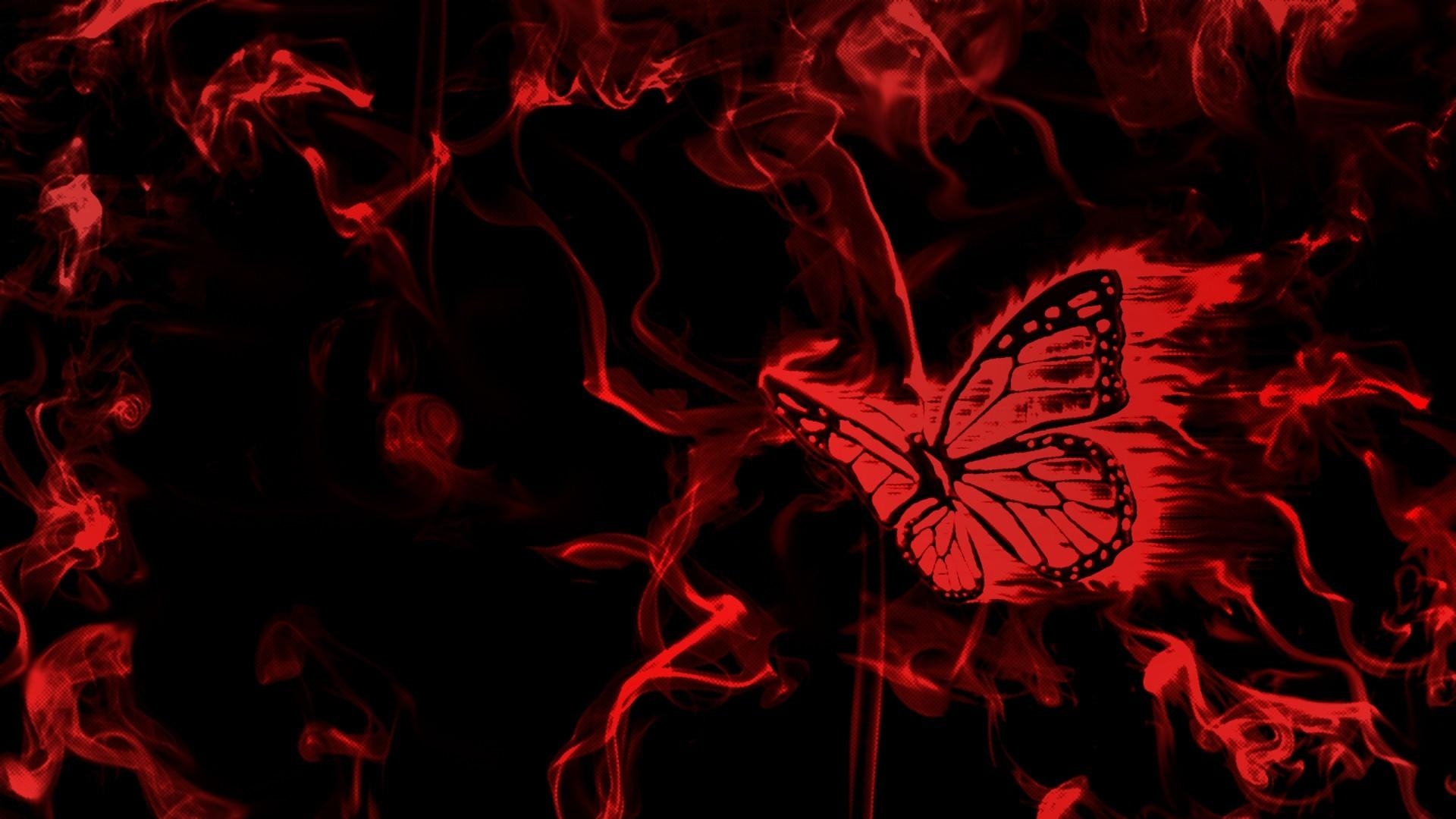 1920x1080 Red Butterfly Wallpaper Wallpaper Black Red, HD, Desktop