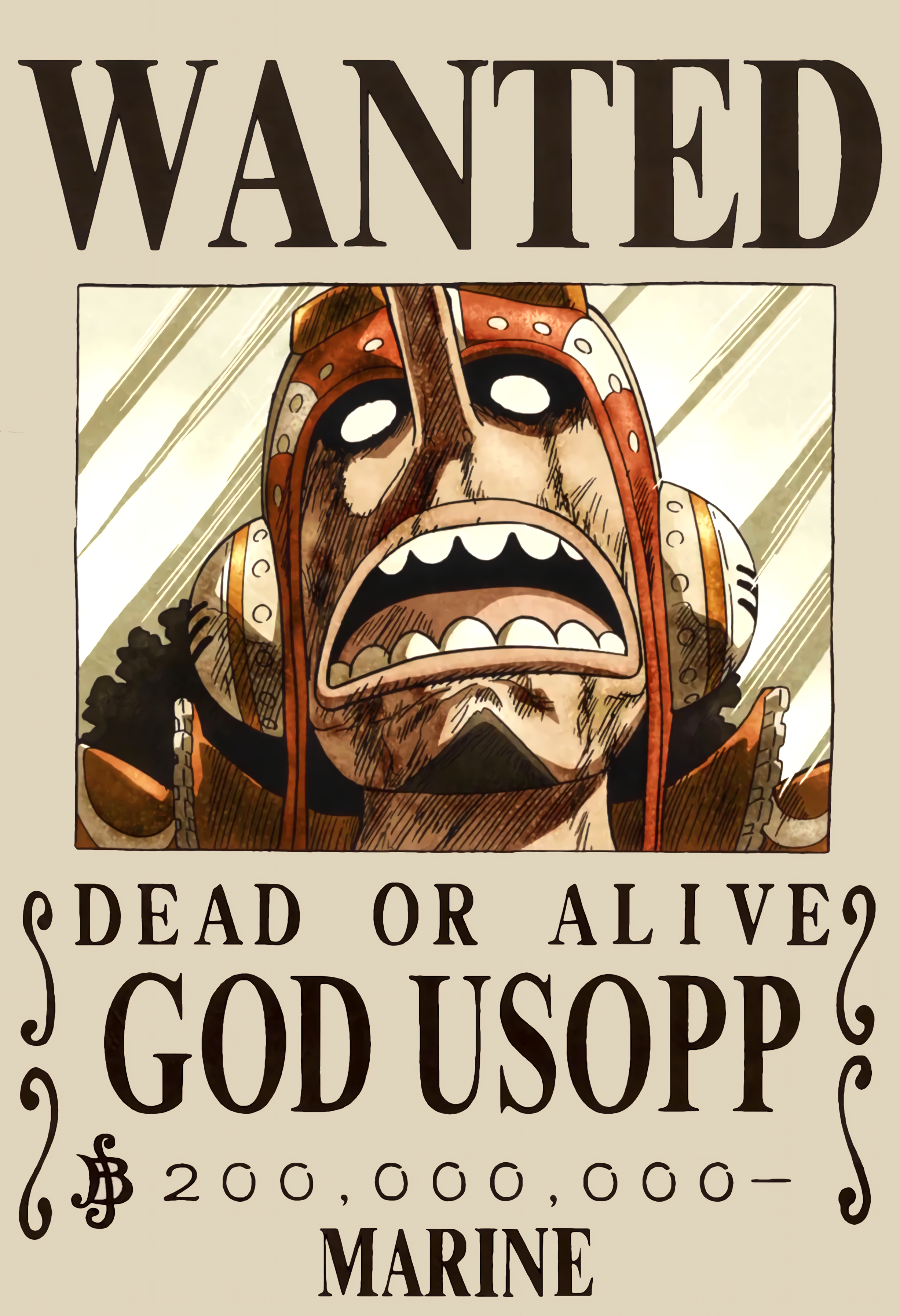 2460x3590 God Usopp Wanted Poster, Phone