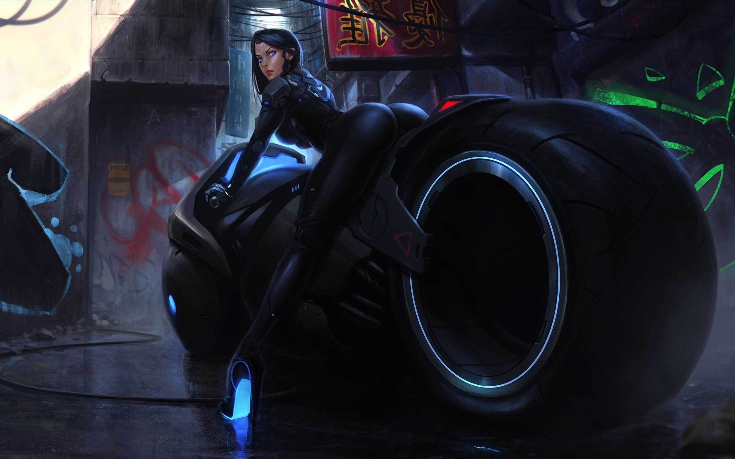 2560x1600 Tron Bike Anime Girl.teahub.io, Desktop