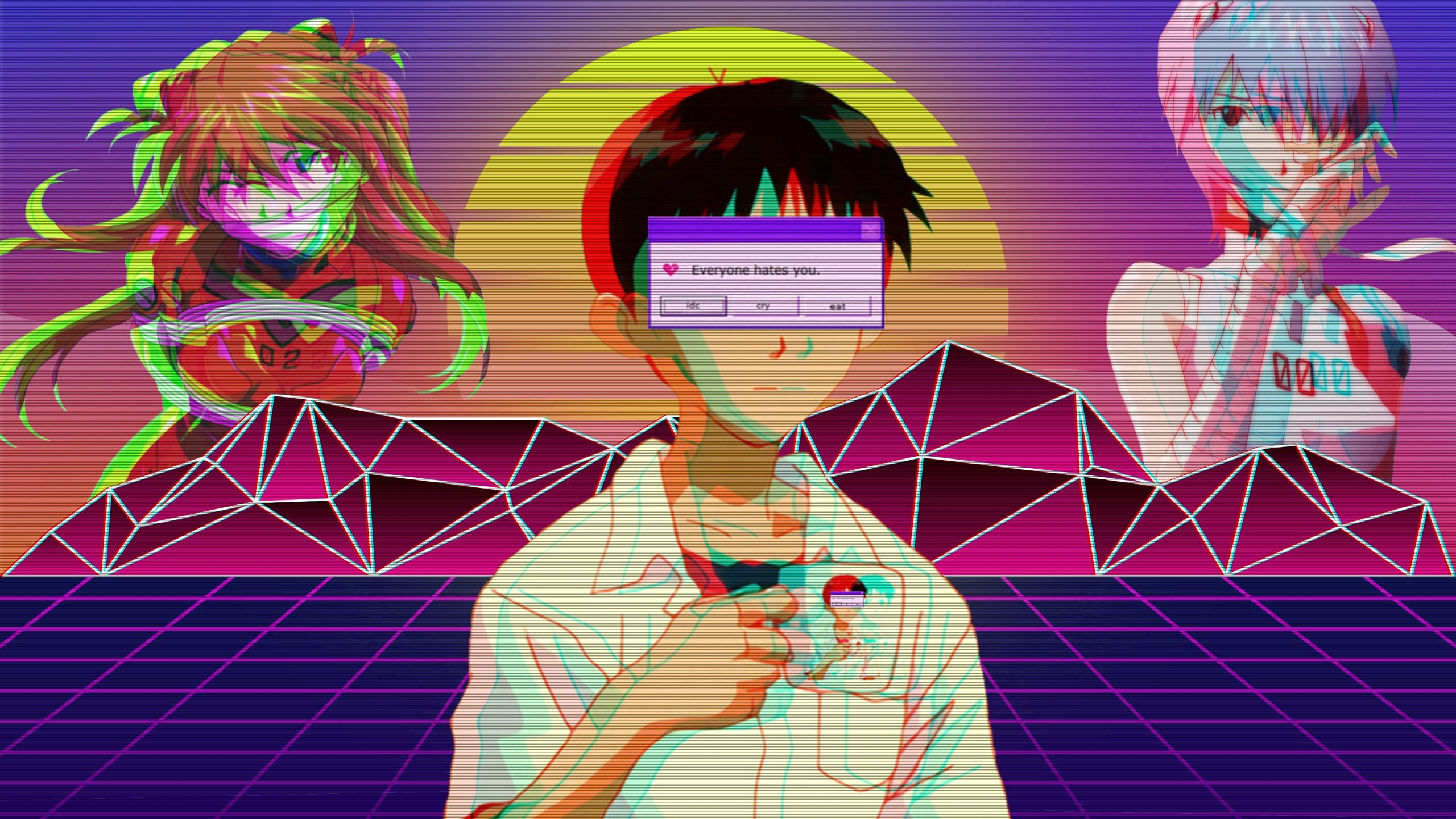 2560x1440 Aesthetic Anime Wallpaper Neon, Desktop