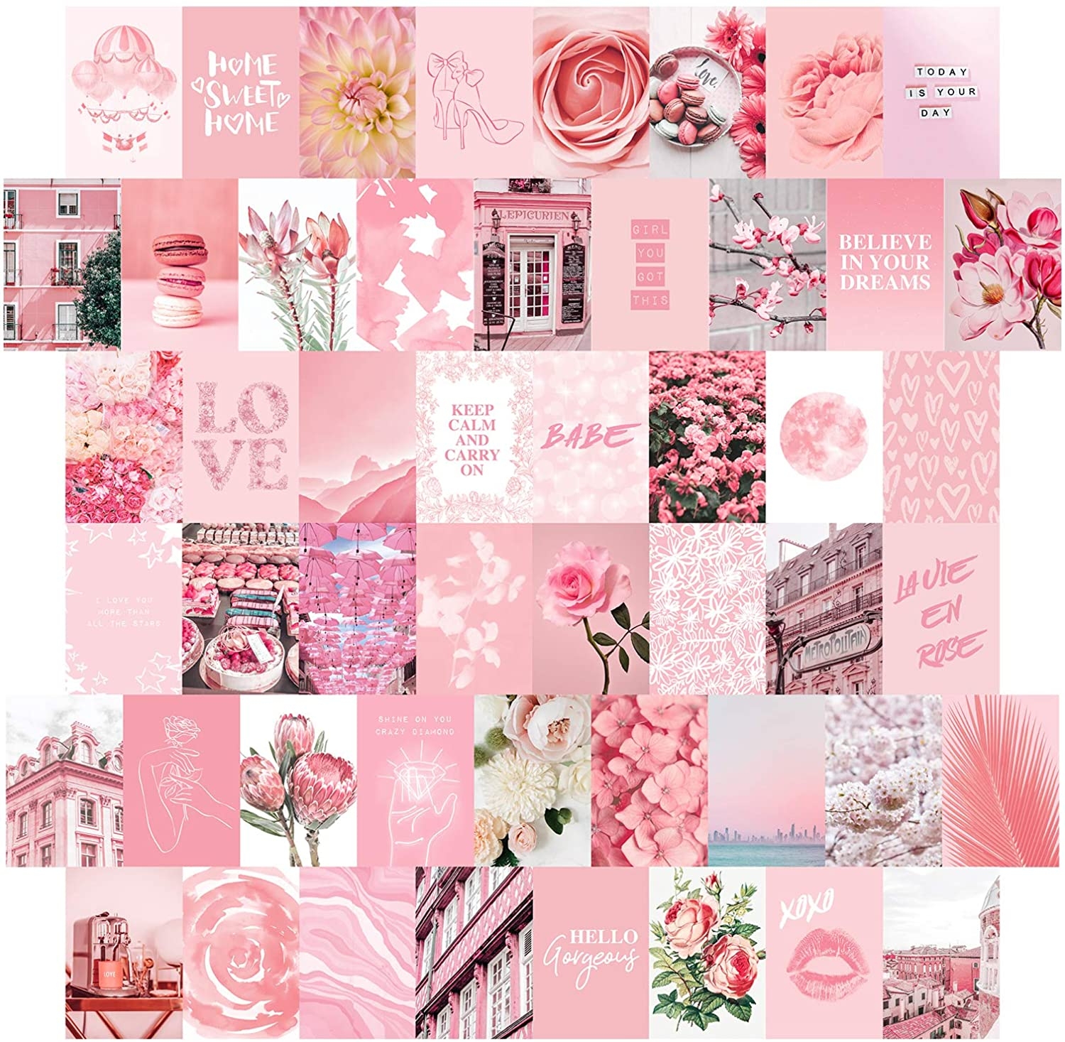 1500x1470 Pink Wall Collage Kit Aesthetic Picture 50 Set 4x6, Desktop