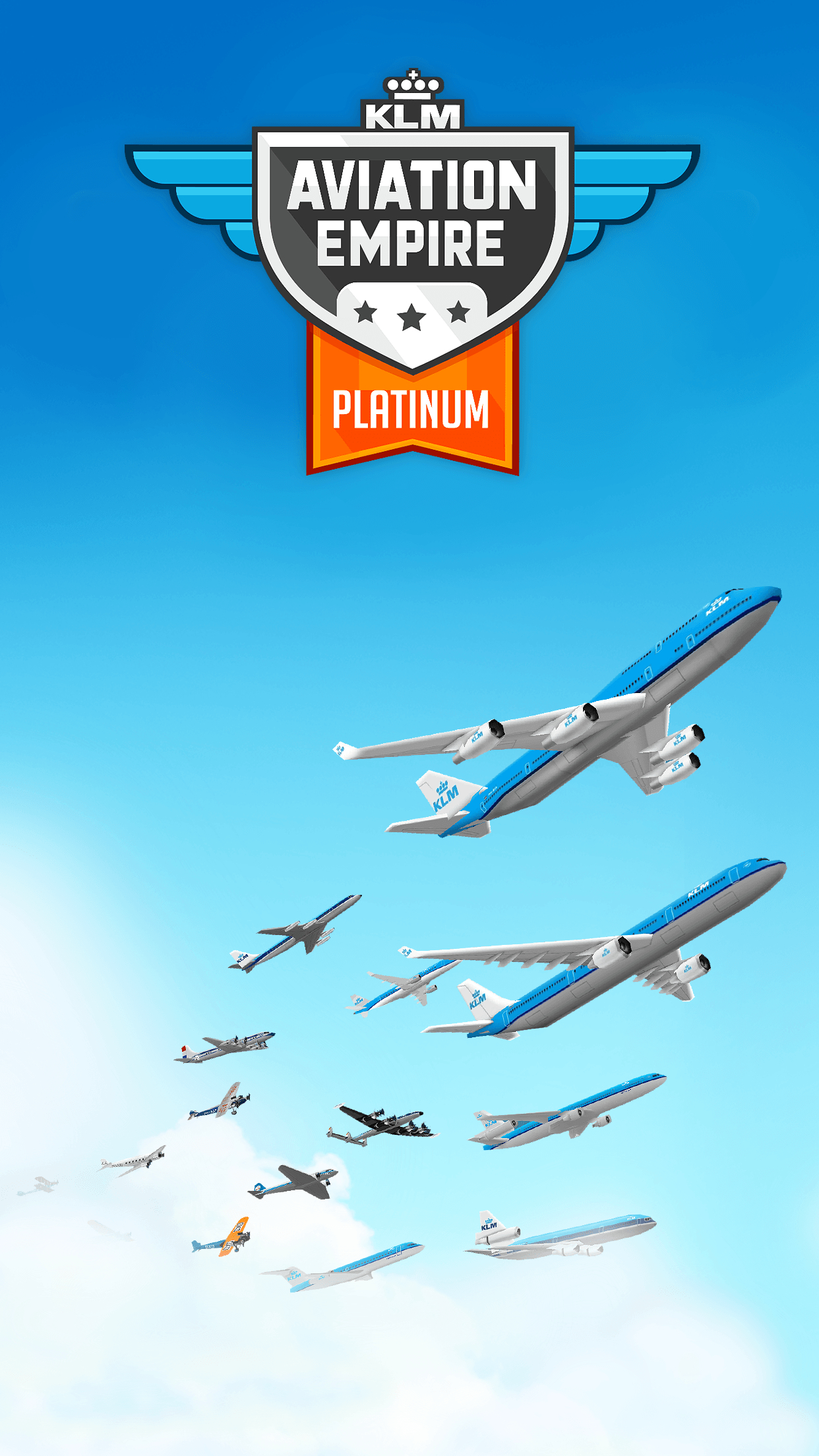 1250x2210 Aviation Empire, KLM's 3D strategic game for iOS and Android, Phone