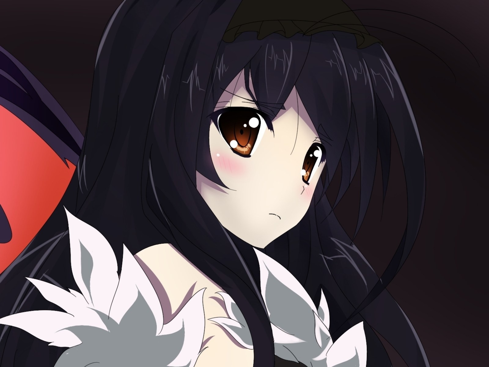 1600x1200 fantasy wings brown eyes anime anime girls accel world butterfly wings black hair kuro yuki hime, Desktop