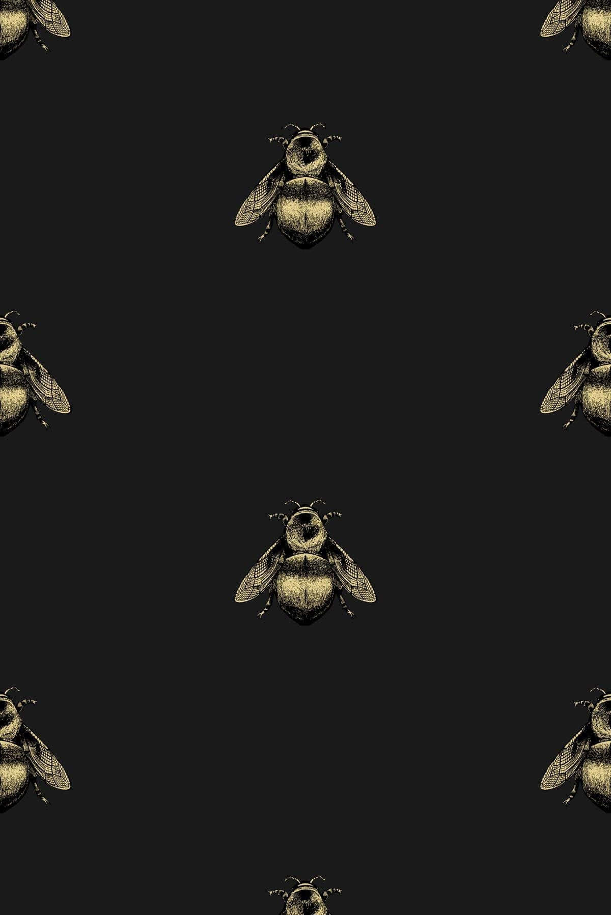 1200x1800 Bee Pattern Black iPhone Wallpaper, Phone