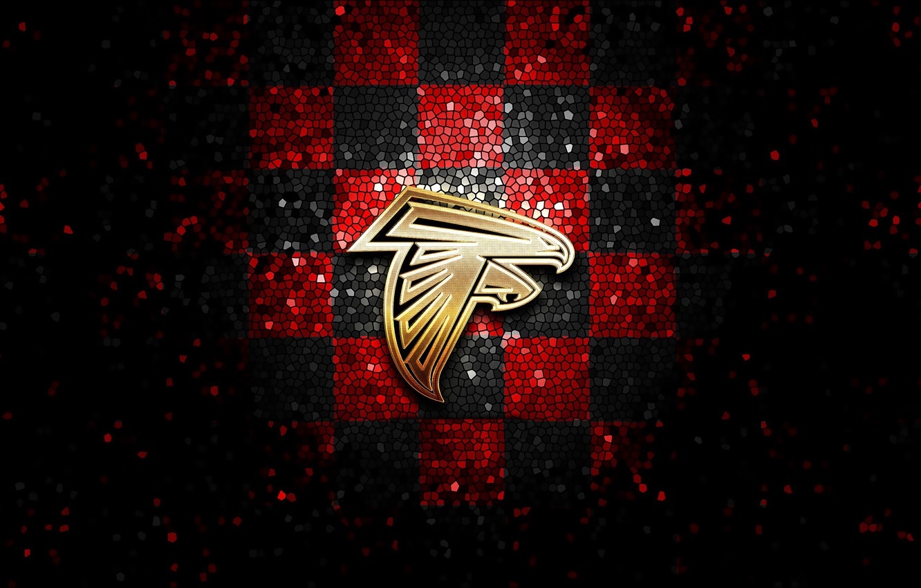 1340x850 Wallpaper wallpaper, sport, logo, NFL, glitter, checkered, Atlanta Falcons image for desktop, section спорт, Desktop