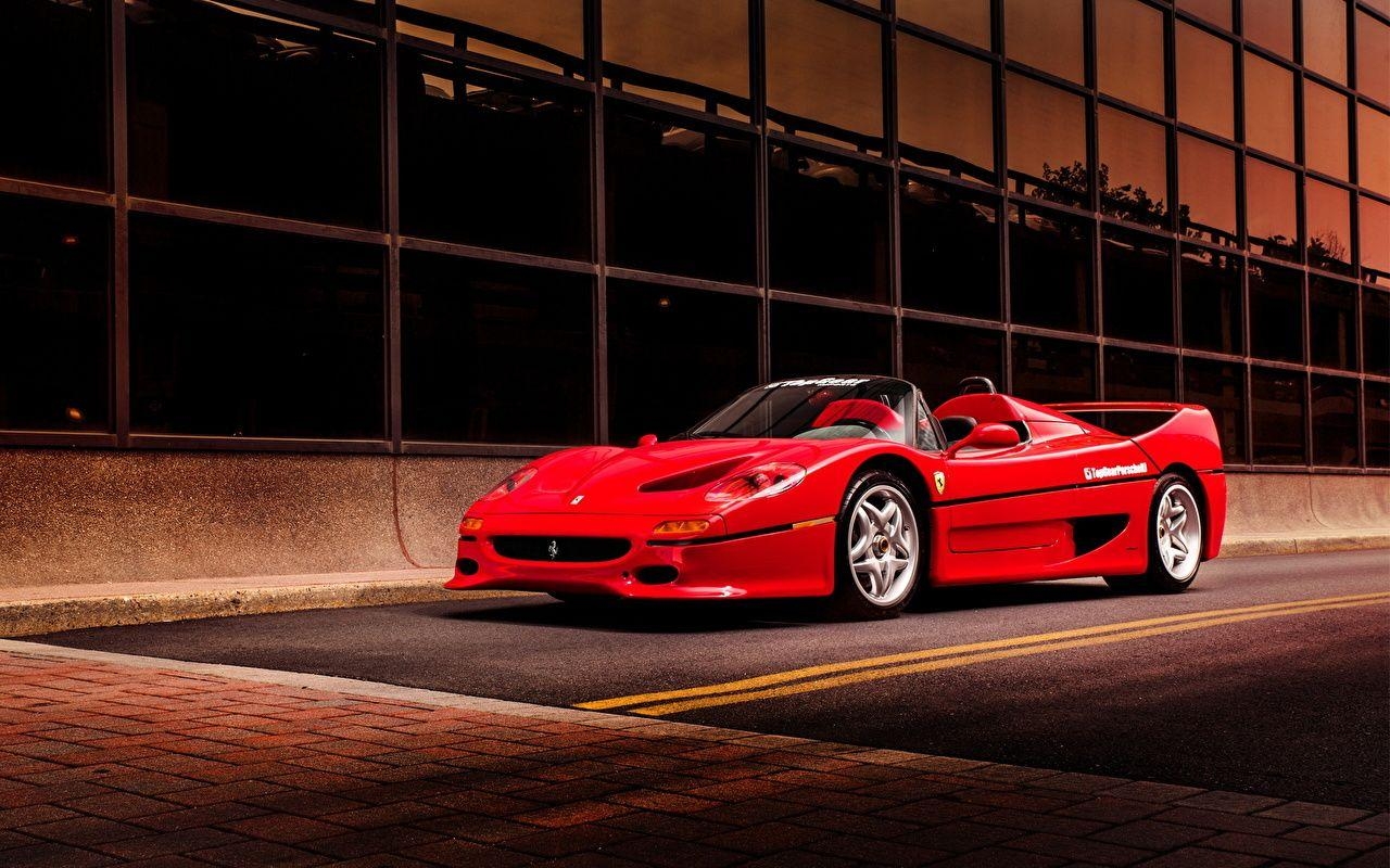 1280x800 Photo Ferrari F50 supercar Red auto, Desktop