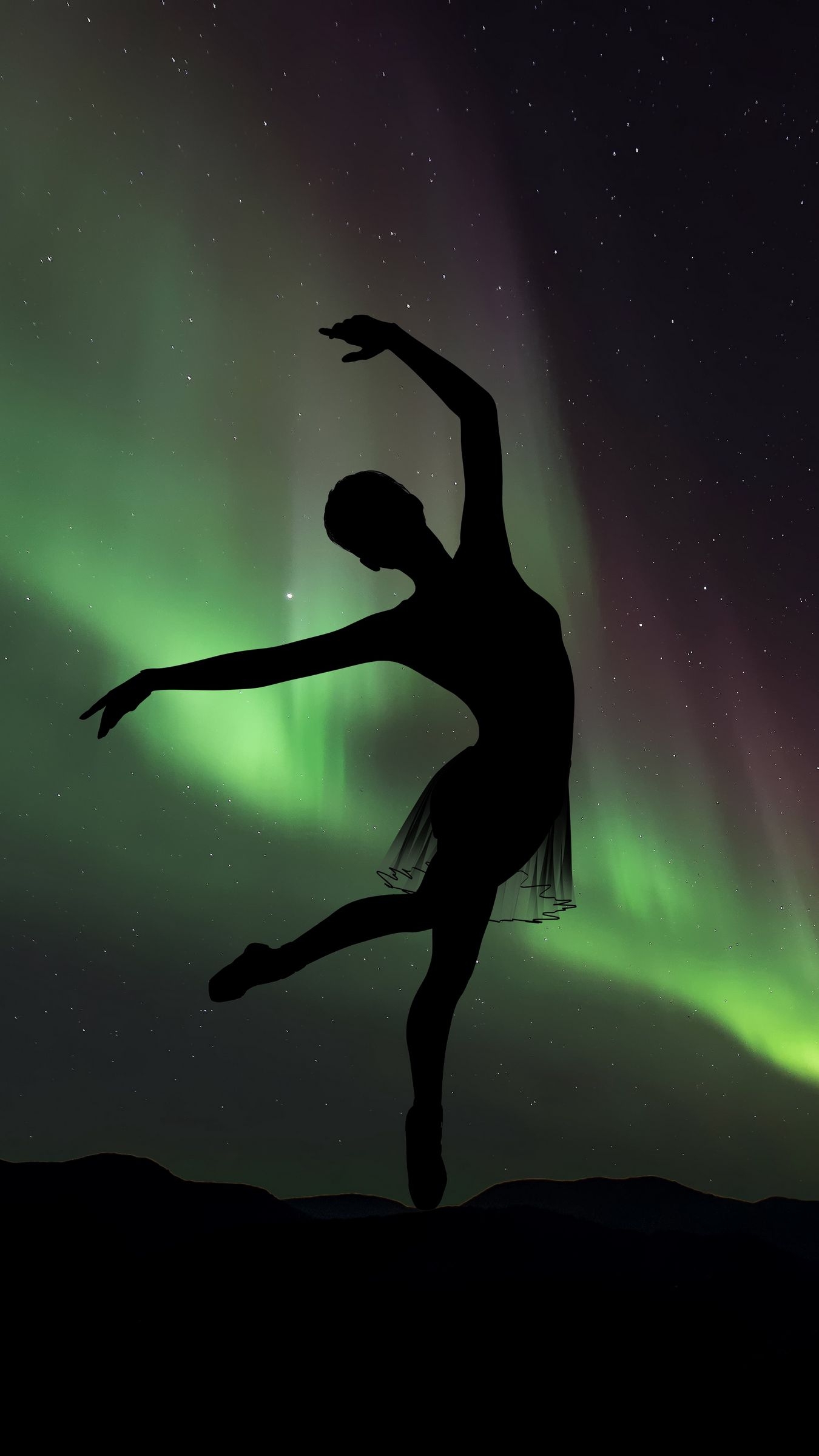 1350x2400 Ballerina, Silhouette, Dance Wallpaper, Phone