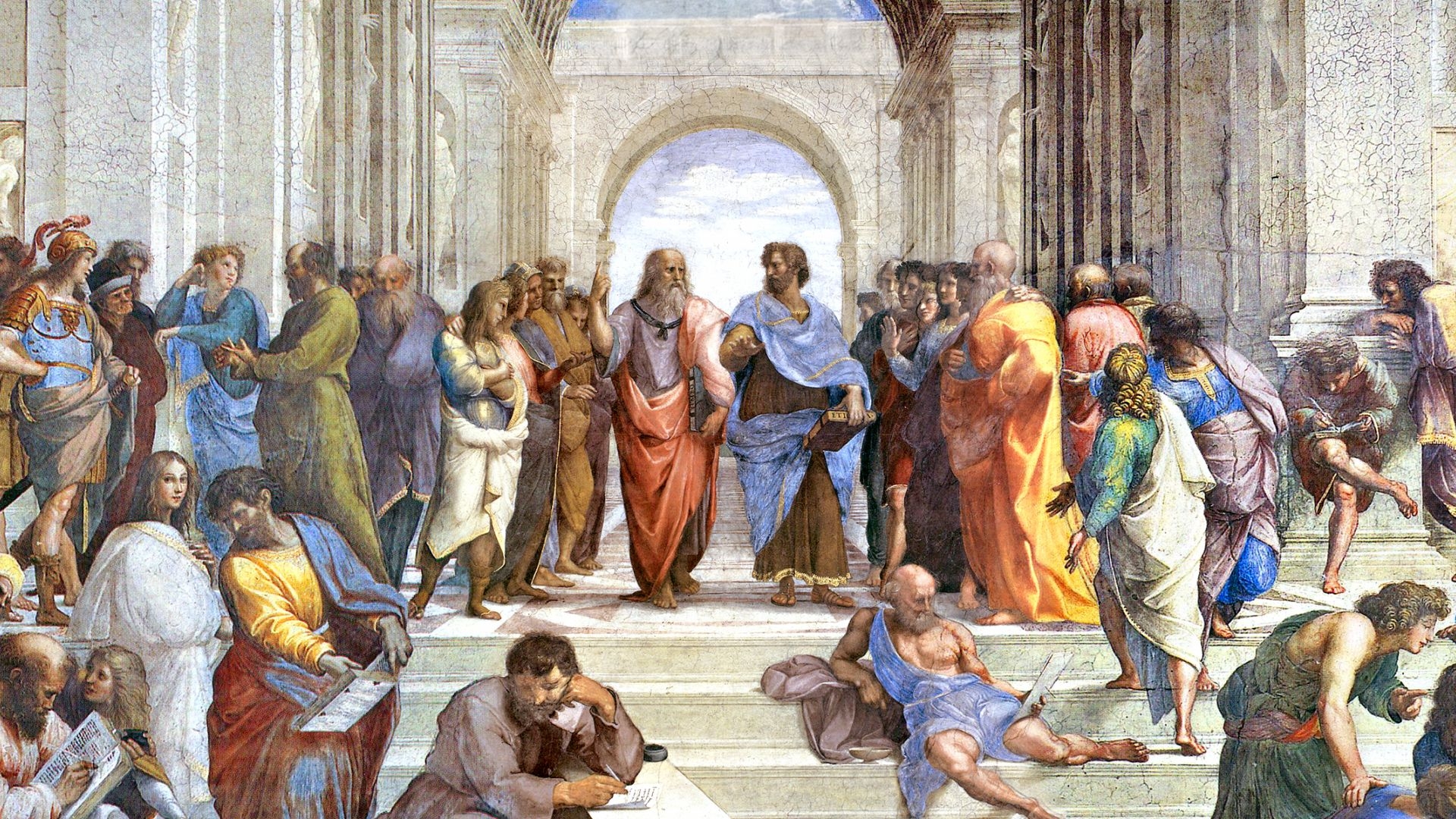 1920x1080 Free download Socrates Aristotle The School of Athens philosophers Plato [3840x1200] for your Desktop, Mobile & Tablet. Explore Socrates Wallpaper. Socrates Wallpaper, Desktop