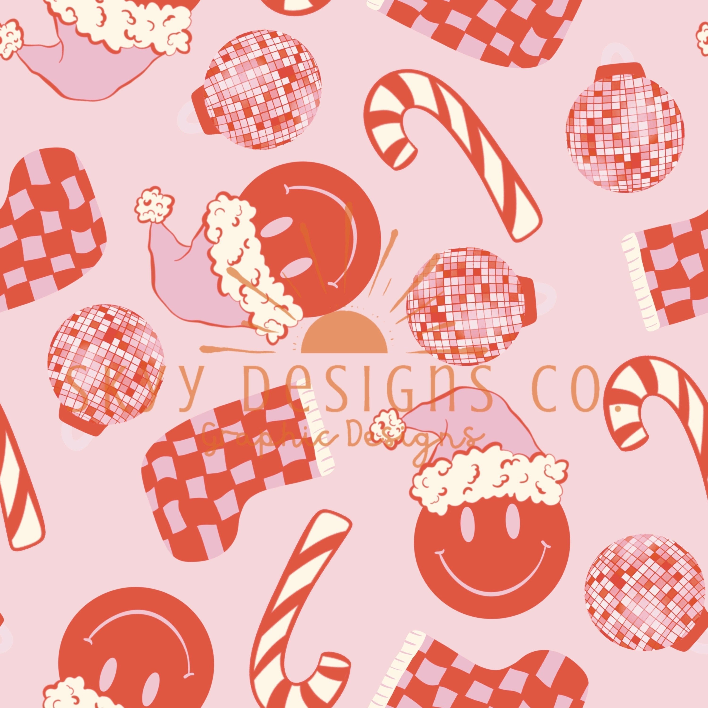 3000x3000 Smiley Face Christmas Digital Seamless Pattern for Fabrics and, Phone