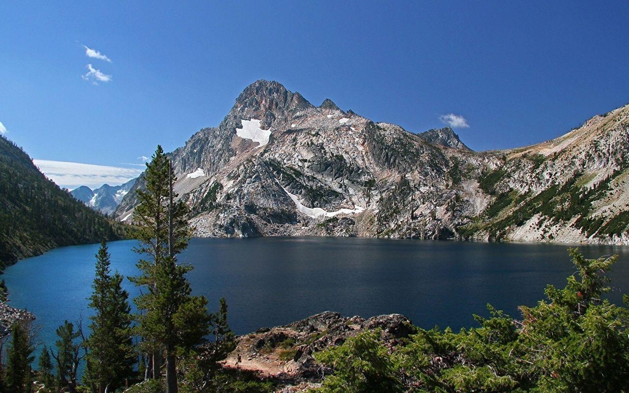 1280x800 image USA Sawtooth Lake, Mount Regan, State of Idaho Nature, Desktop
