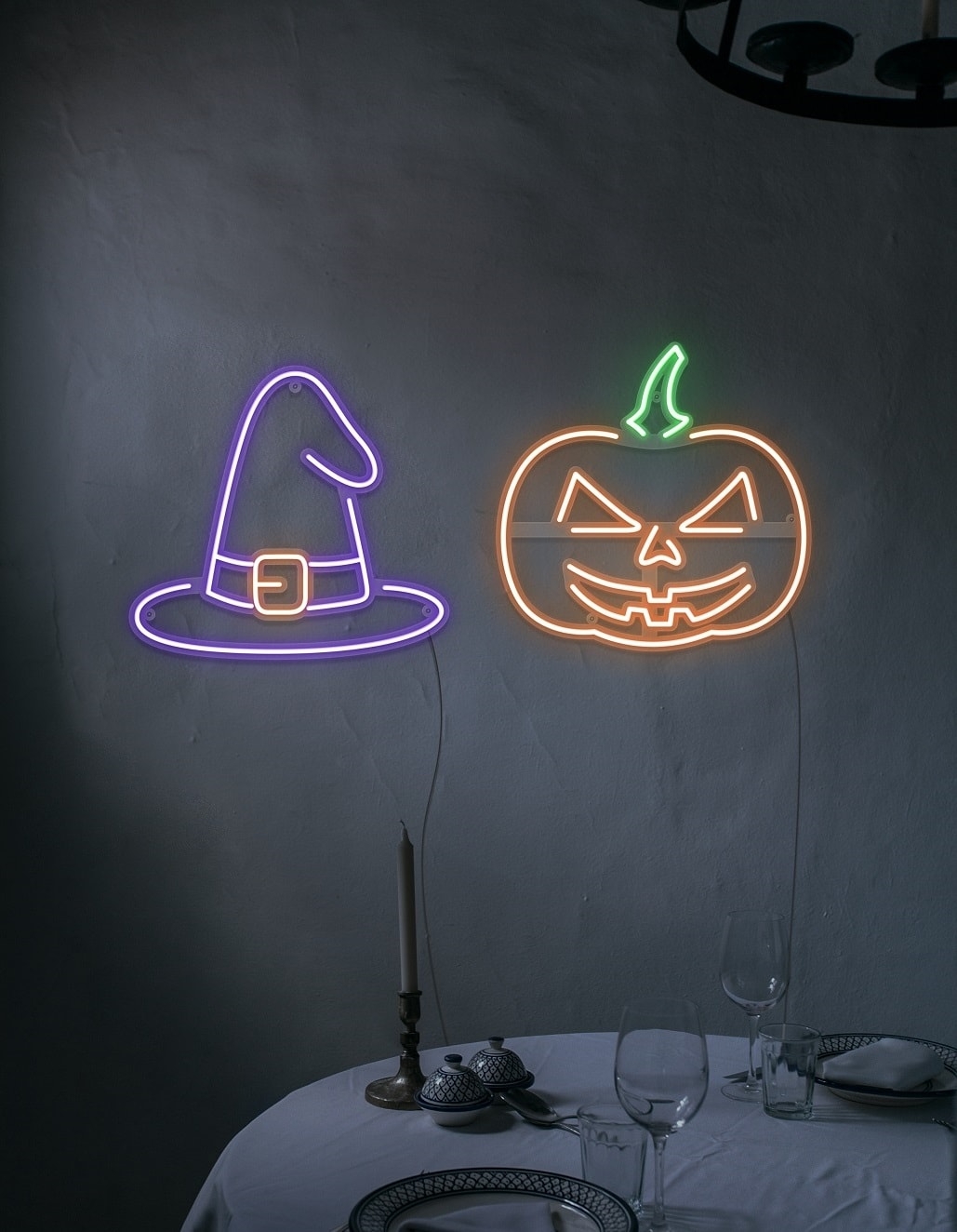 1030x1330 Spooky Halloween Set Neon Sign, Phone