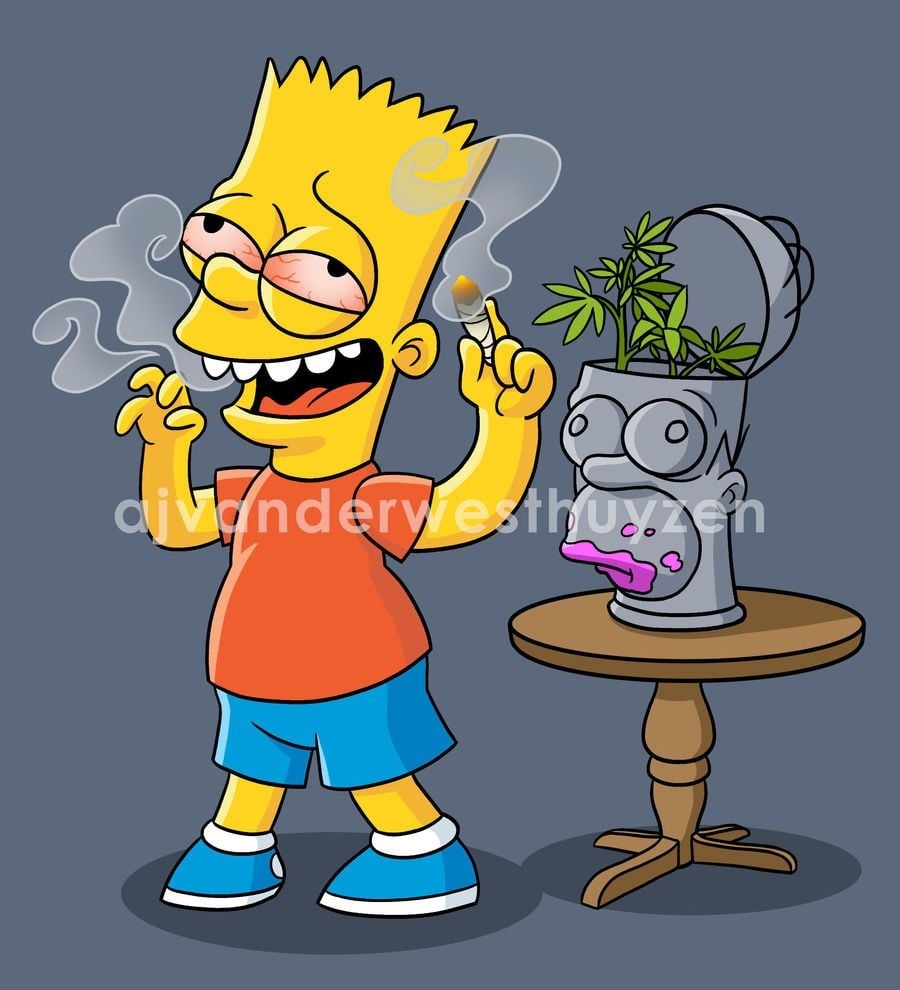 900x990 Cartoon Smoking Weed Wallpaper, Phone