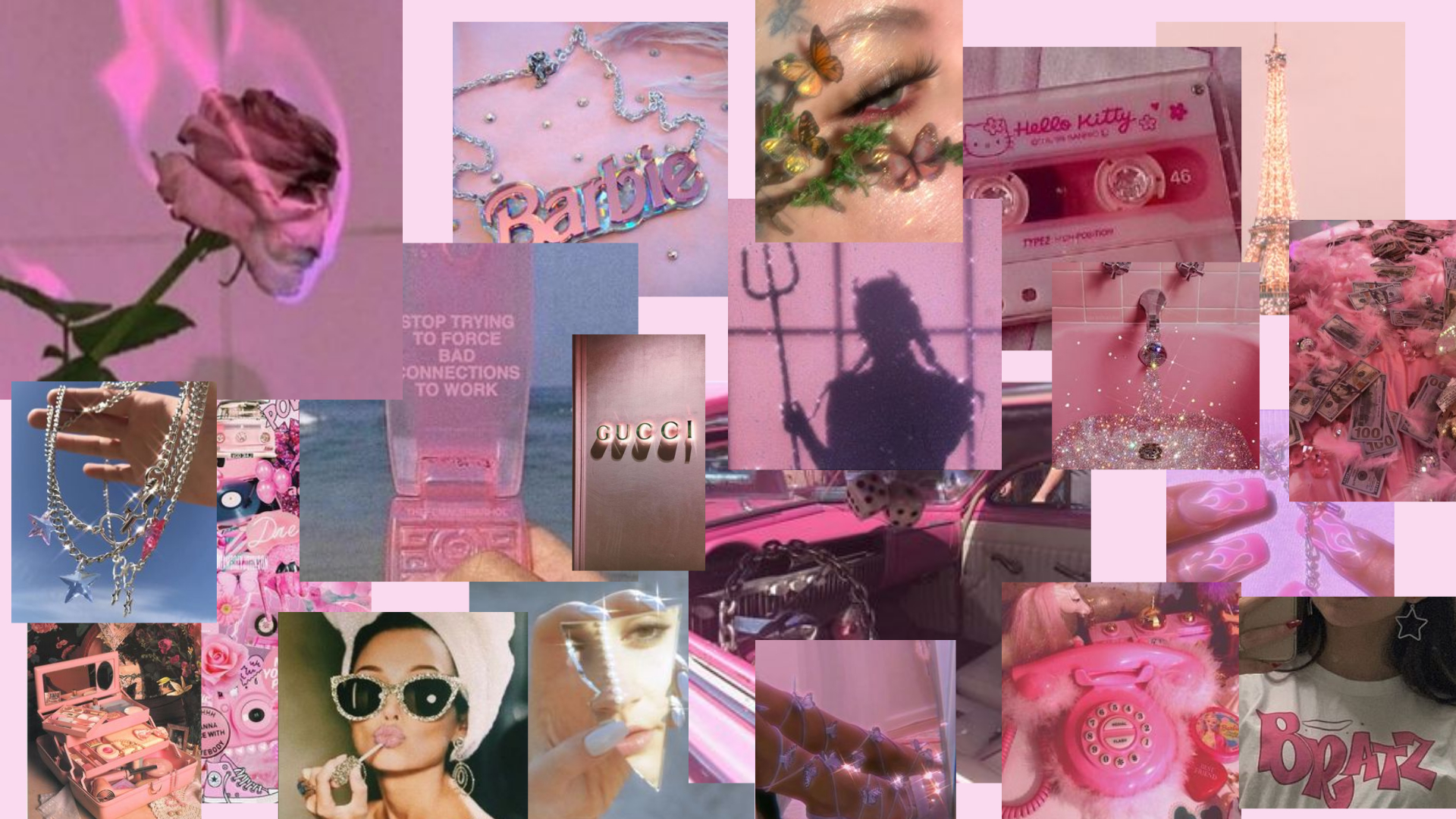 1920x1080 Barbie. Aesthetic desktop wallpaper, Macbook air wallpaper, Aesthetic collage, Desktop