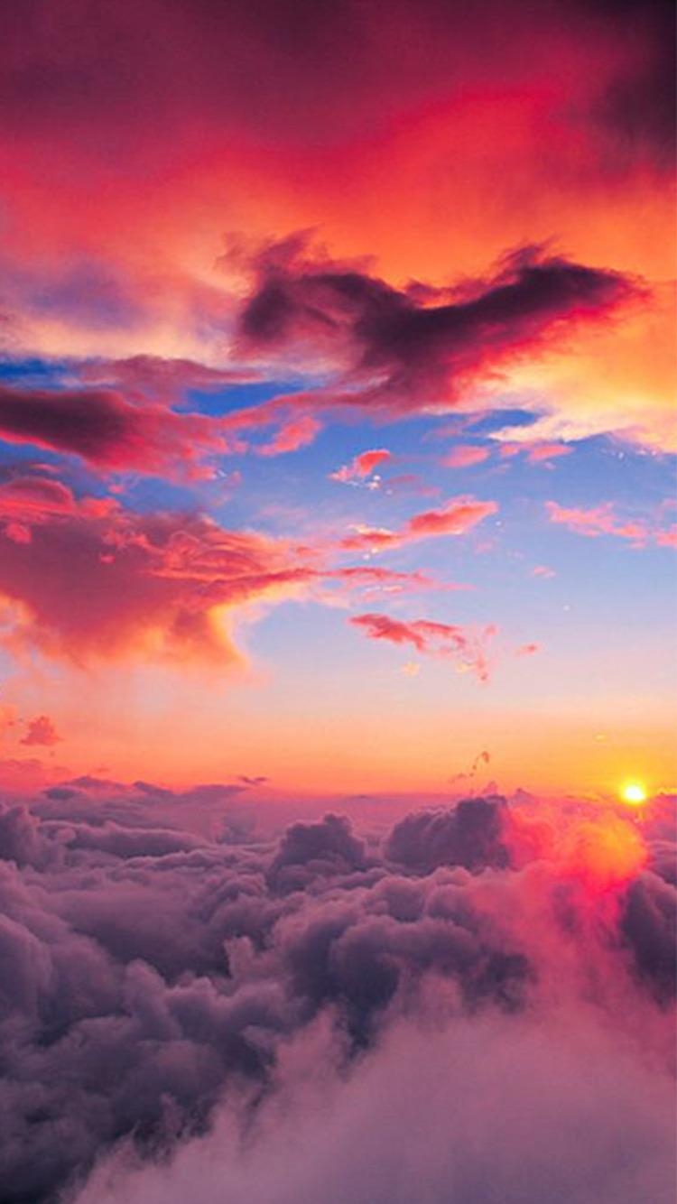 750x1340 iphone sky wallpaper clouds sea sunset sunrise cloud lockscreen, Phone