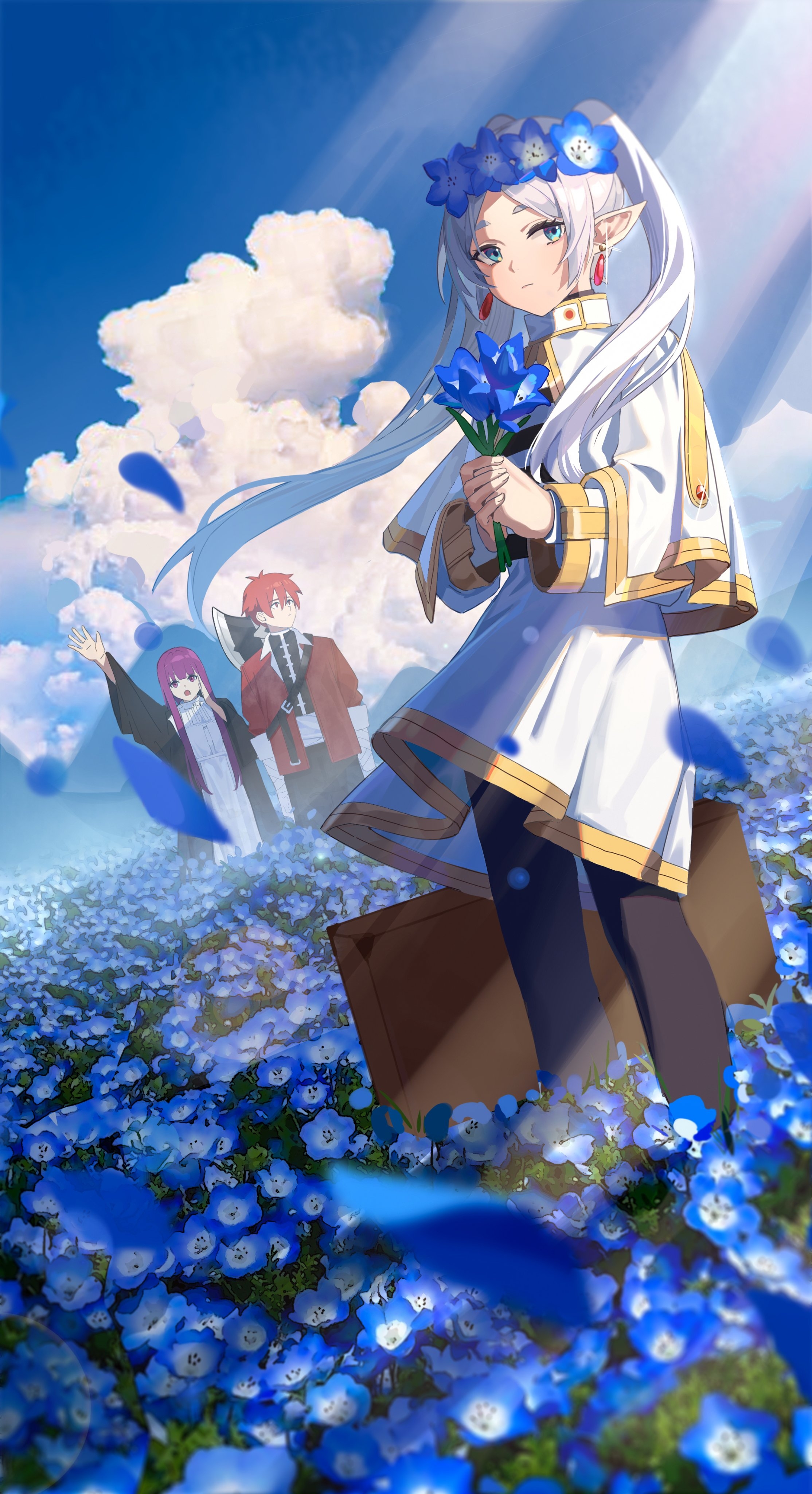 2230x4100 frieren, fern, and stark (sousou no frieren) drawn, Phone