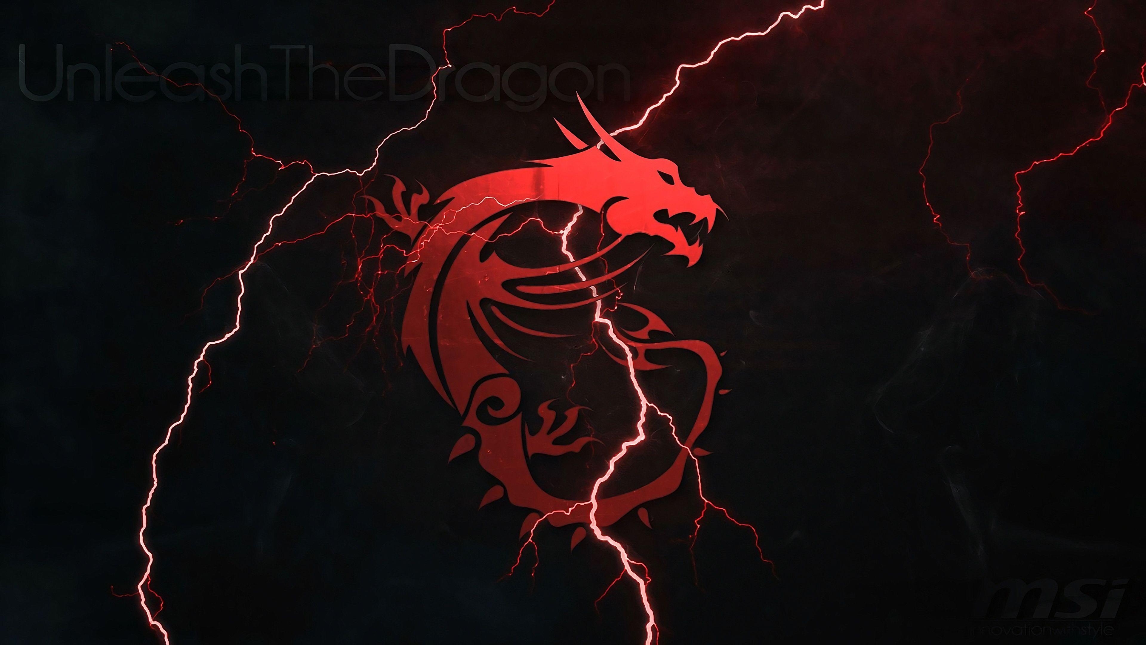 3840x2160 MSI Dragon Logo Lightning 4k wallpaper, Desktop