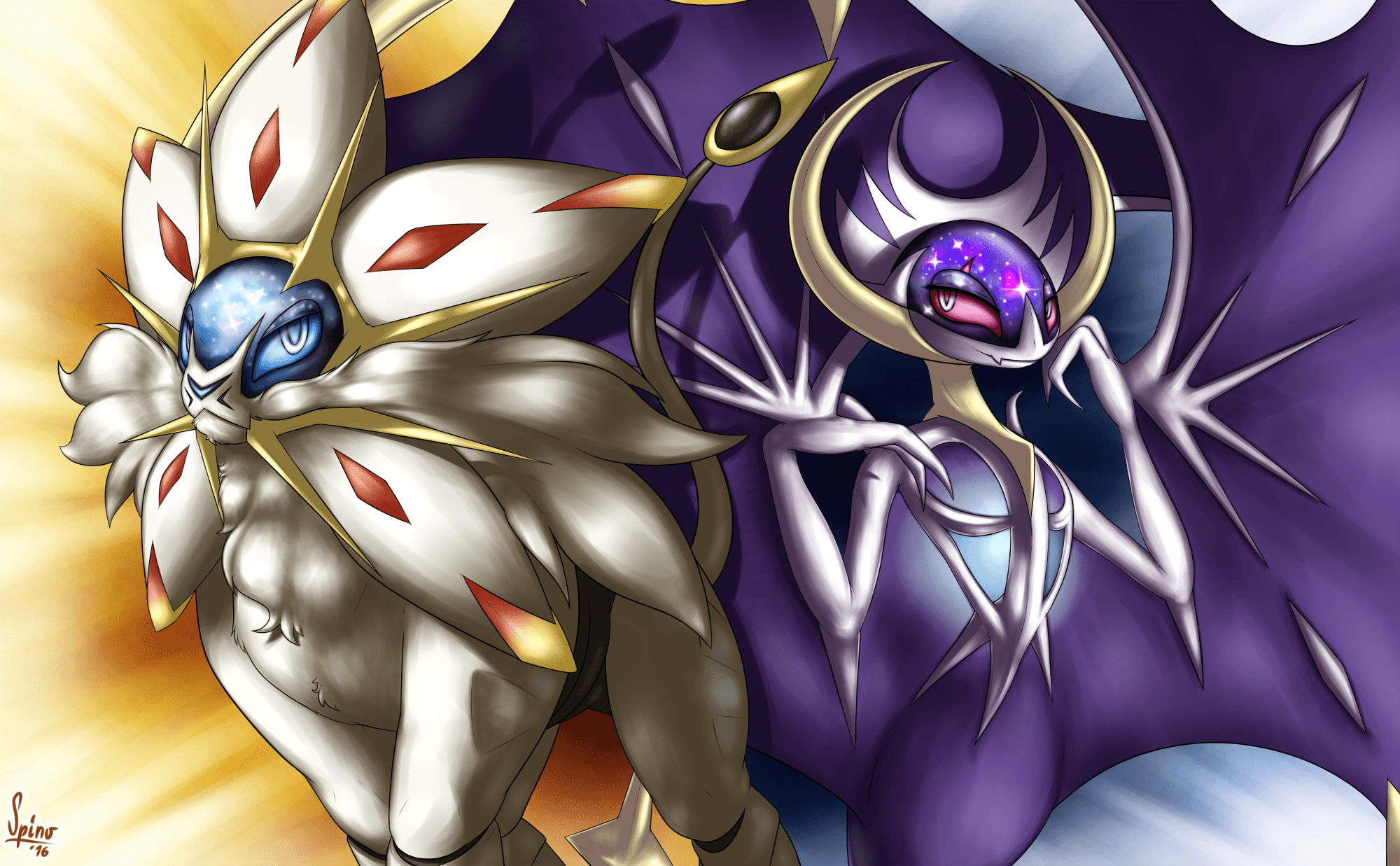 2000x1240 Solgaleo and Lunala HD Wallpaper, Desktop