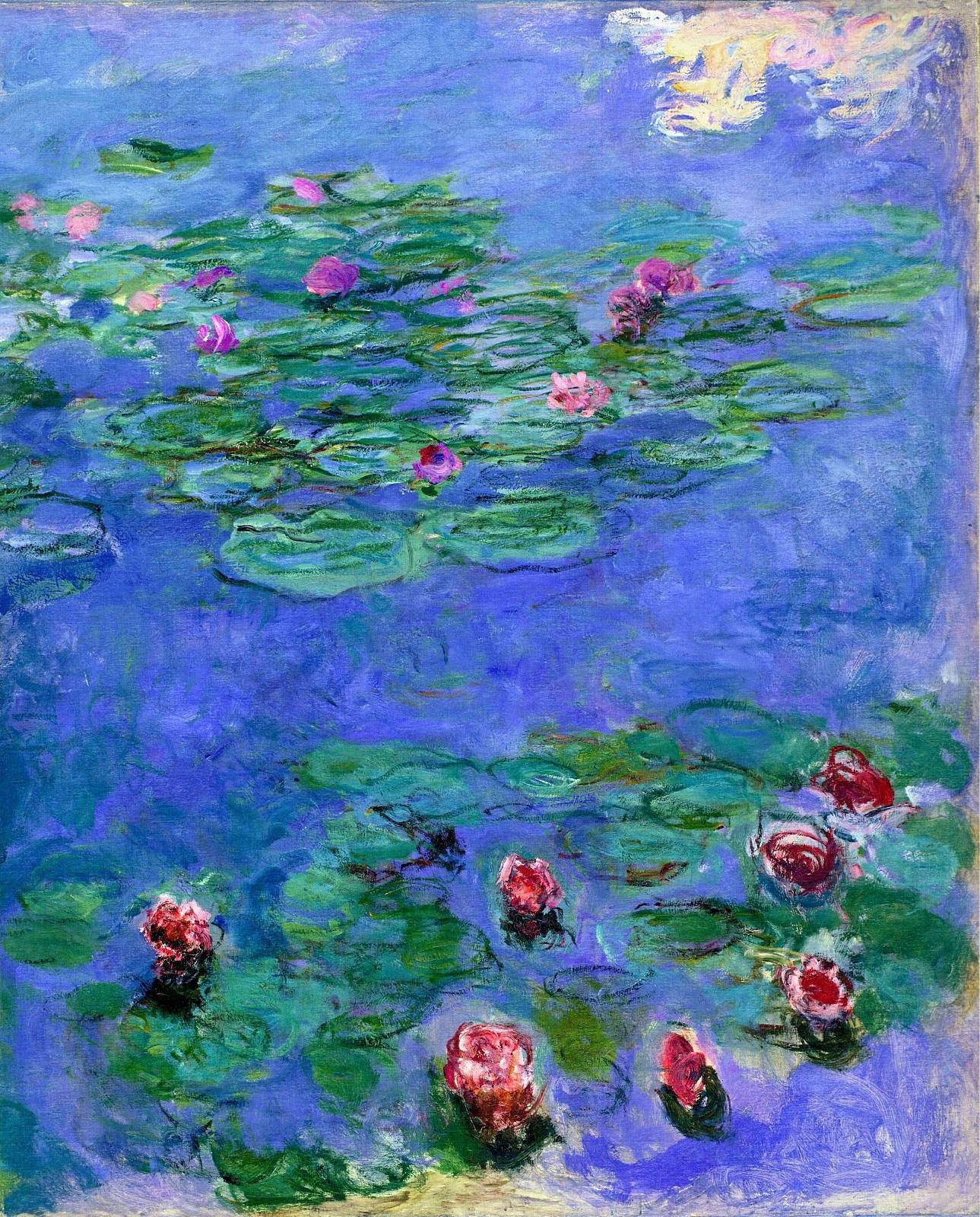 1290x1600 Water Lilies By Claude Monet Illustrations Sketches, Phone