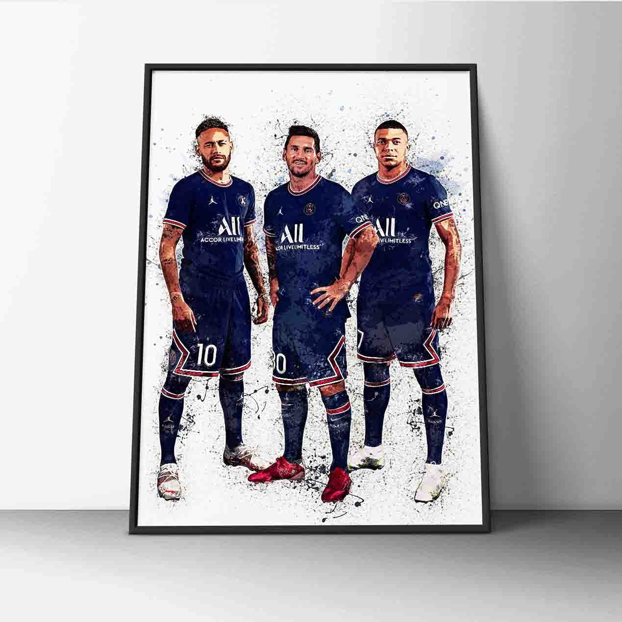 1270x1270 Messi, Neymar, Mbappe print Lionel Messi poster PSG art print wall art home decor (8x10 inches), Handmade Products, Phone