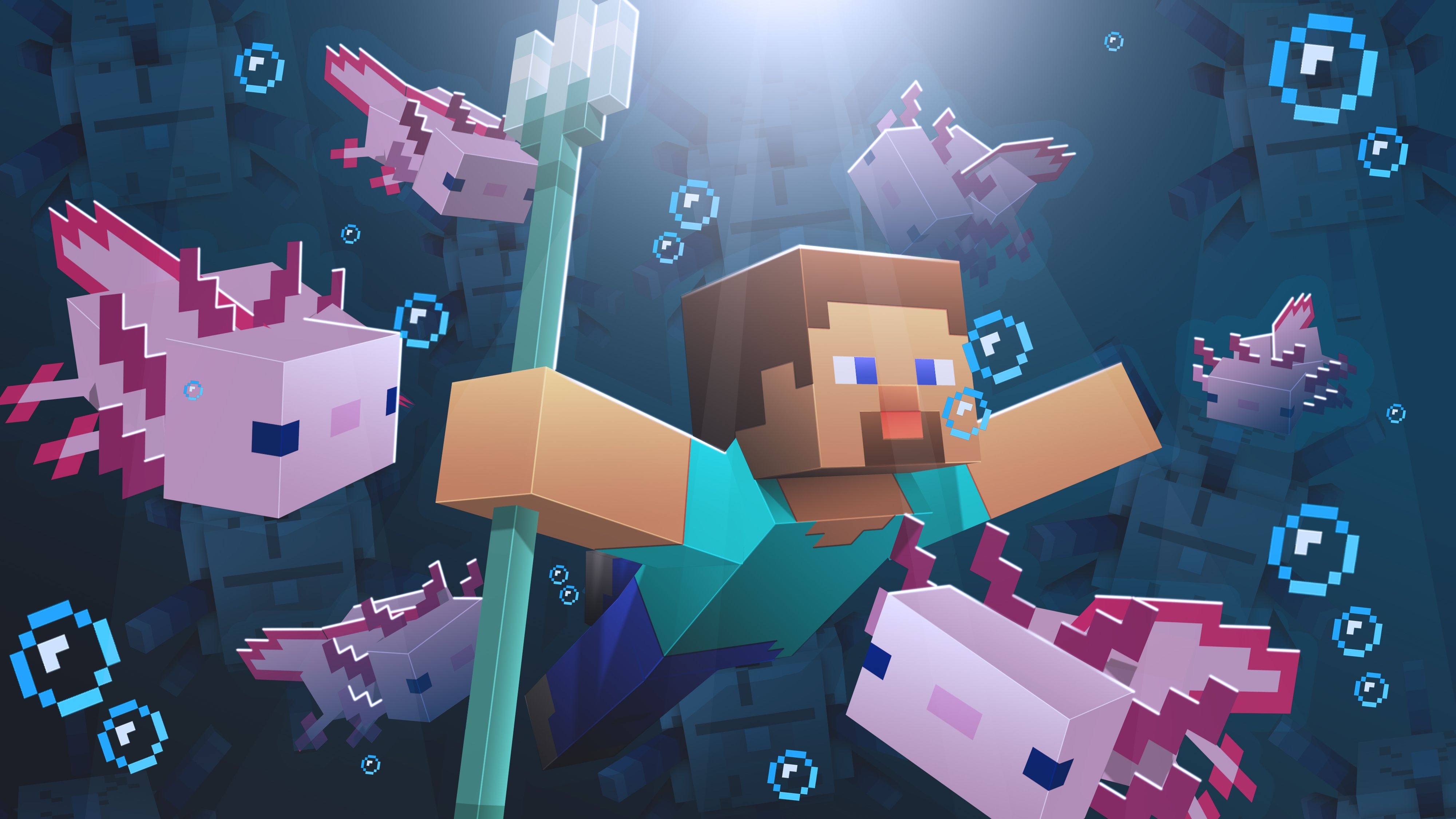 4000x2250 Minecraft + Axolotl = A ❤️ By U Ky8to. Minecraft Picture, Minecraft Wallpaper, Minecraft, Desktop