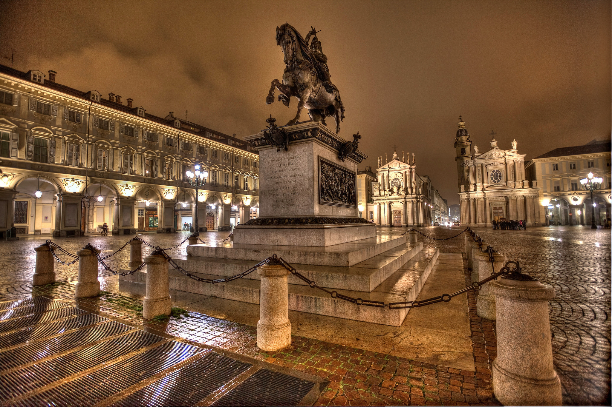 2050x1370 Image Monuments Piazza San Carlo Turin Night Cities, Desktop