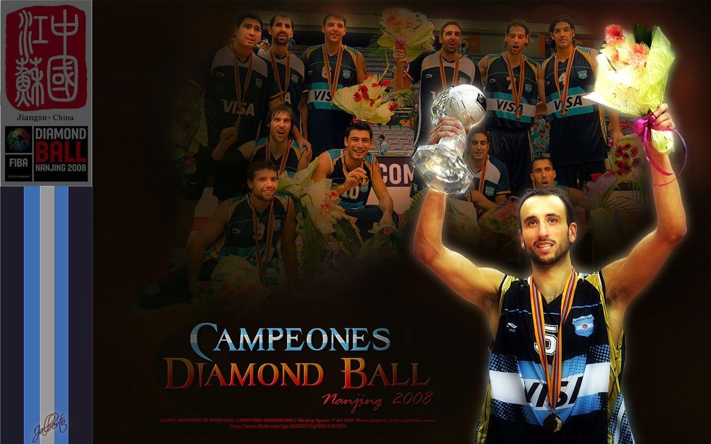 1440x900 Argentina Diamond Ball 2008 Champions Wide Wallpaper. Basketball, Desktop