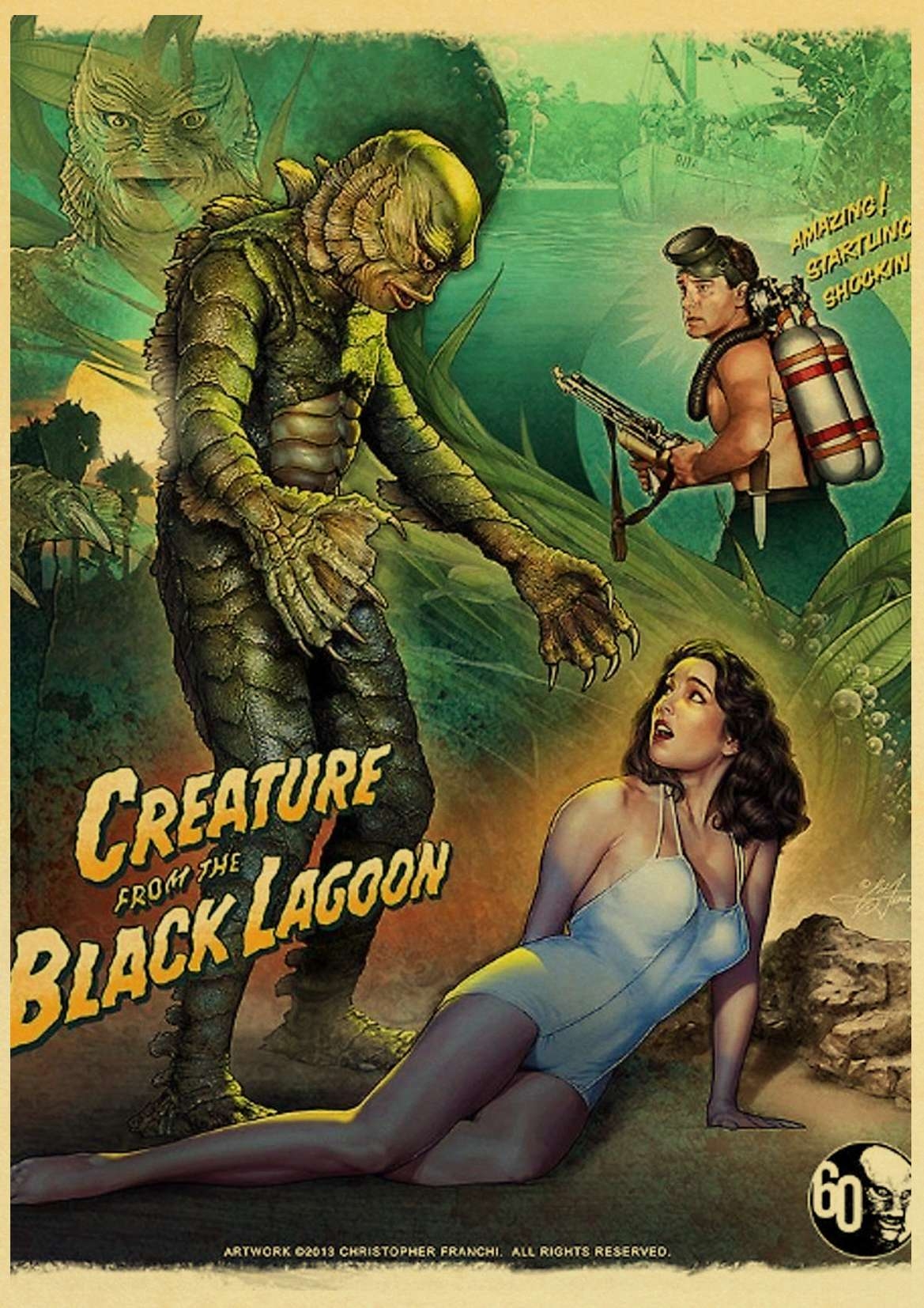 1170x1660 Creature From The Black Lagoon Horror Vintage Movie Silk Fabric Poster Art Posters Art roomburgh.nl, Phone