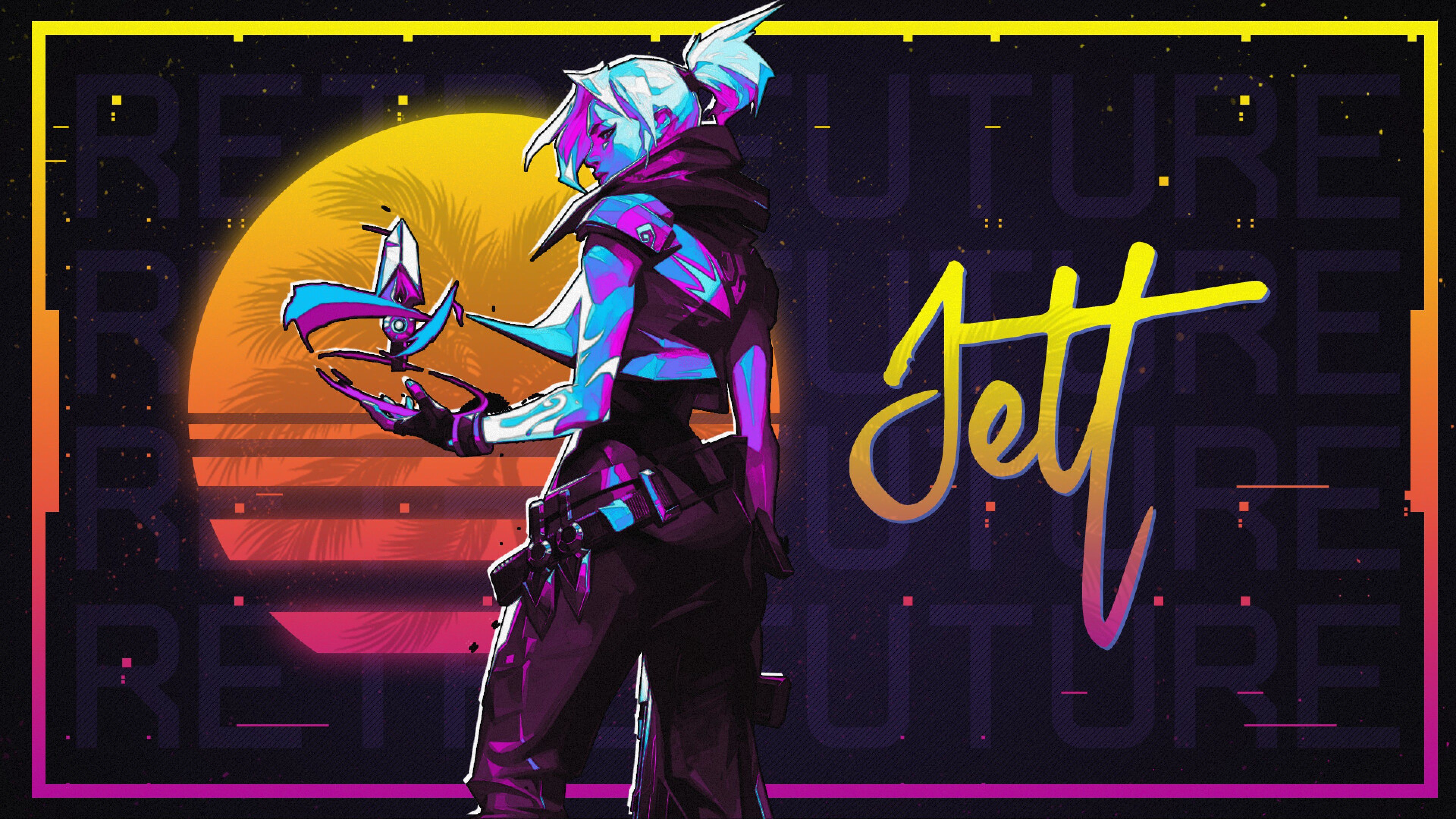 3840x2160 Jett Valorant Neon Art 4K HD Games Wallpaper, Desktop