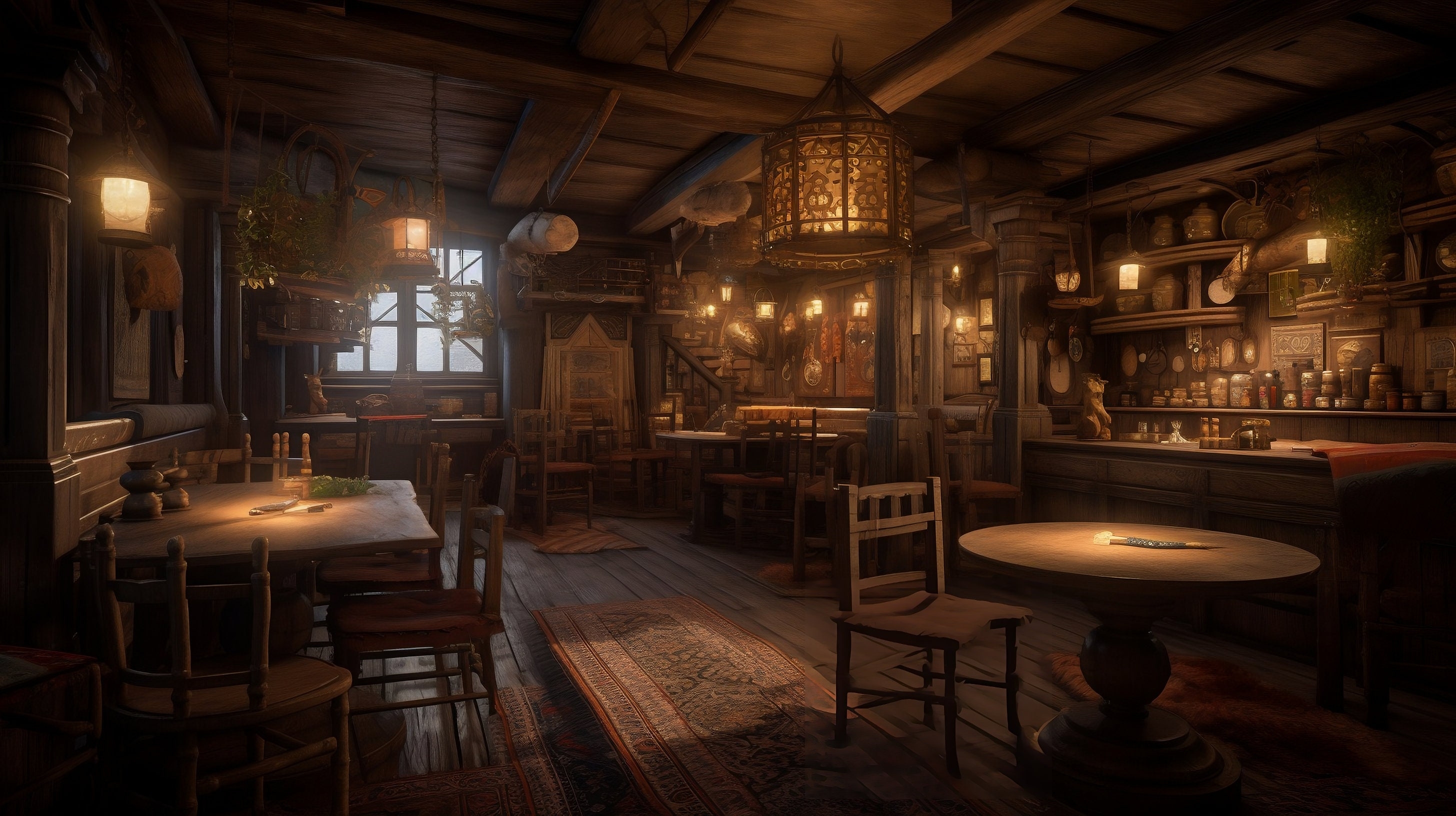 2920x1640 Medieval Tavern Wallpaper Bundle, Desktop