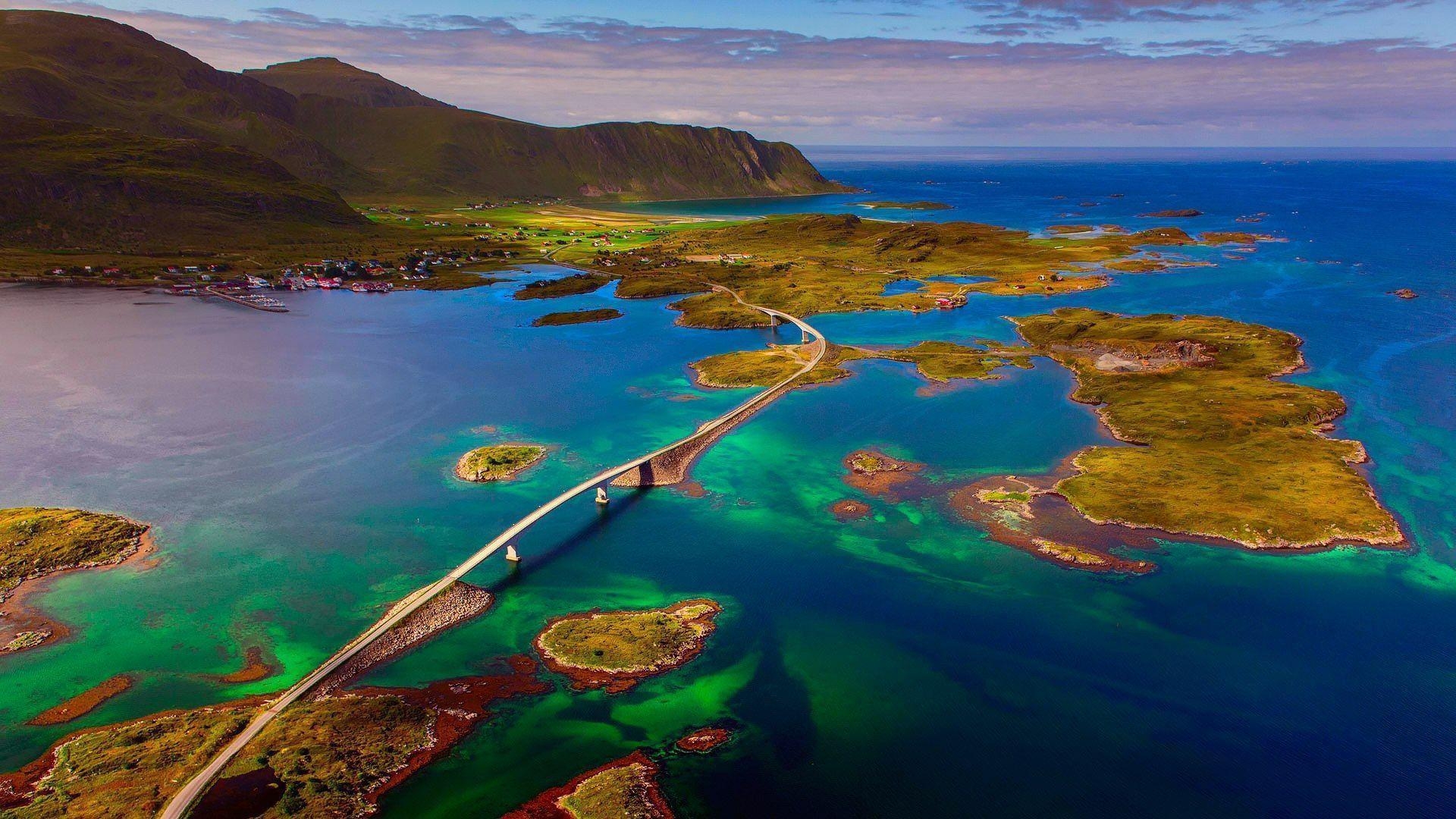 1920x1080 A bridge in the Lofoten Islands, Norway wallpaper and image, Desktop