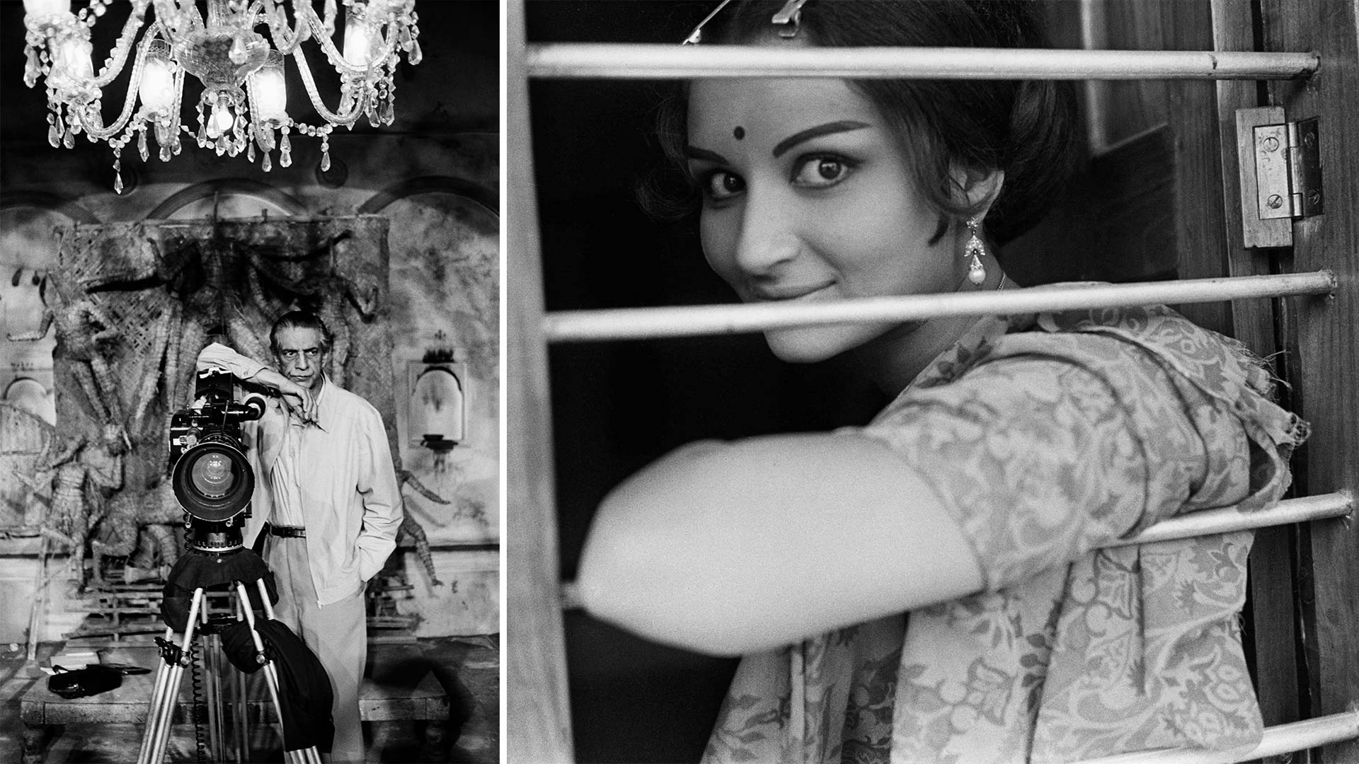 1920x1080 Photos: Satyajit Ray, Sharmila Tagore captured in B&W, Desktop