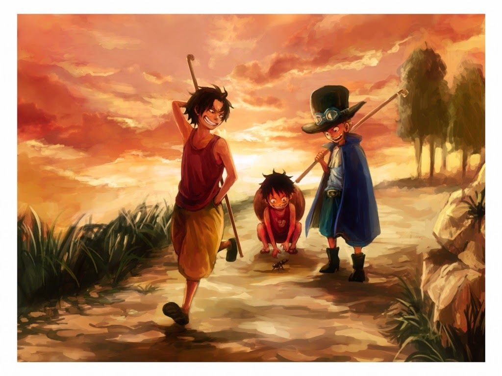 1030x770 Anime Free Wallpaper: Way Back Home Sabo Luffy Ace One Piece, Desktop