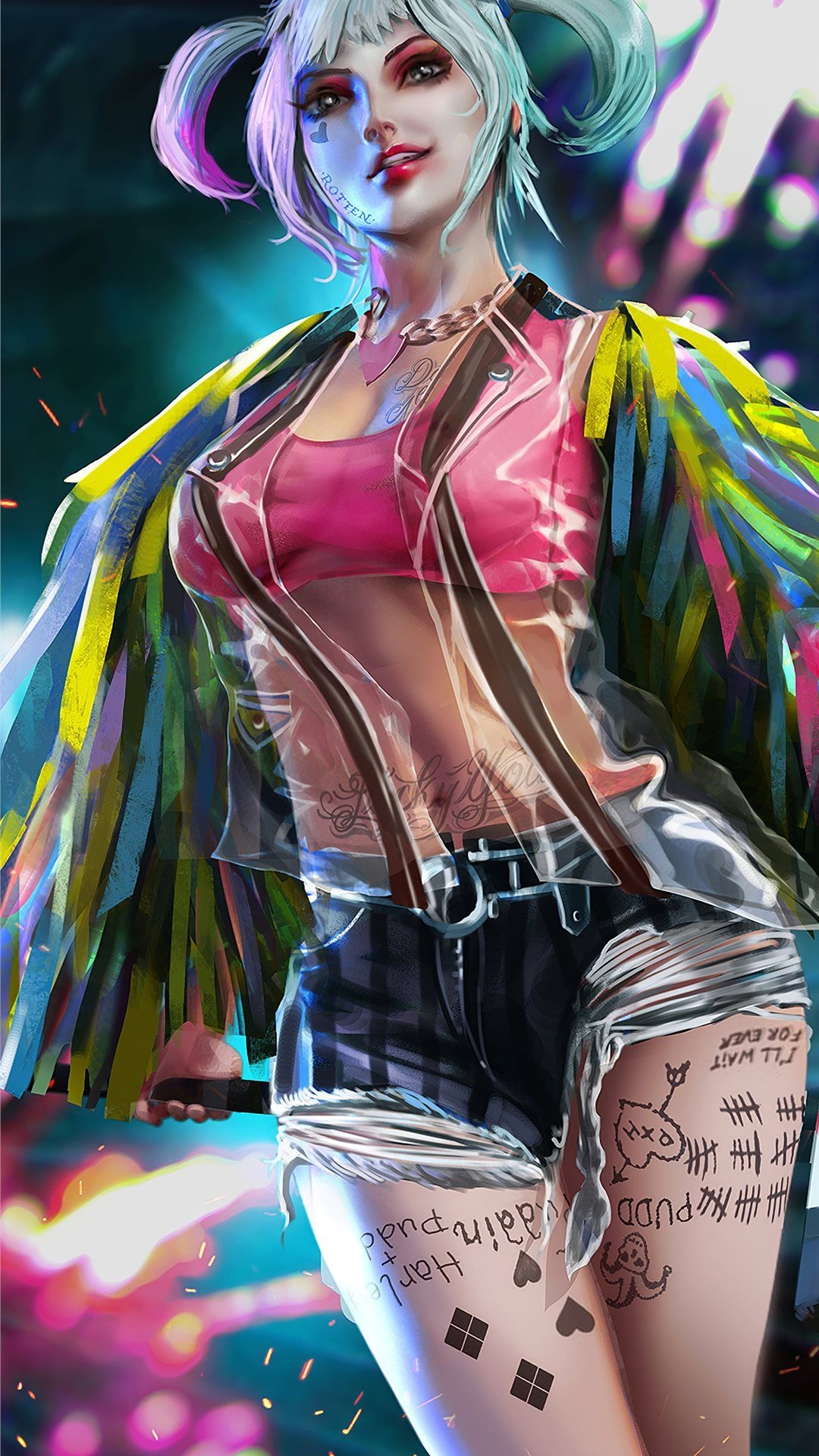 1080x1920 birds of prey harley quinn art 4k iPhone 8 Wallpaper Free Download, Phone