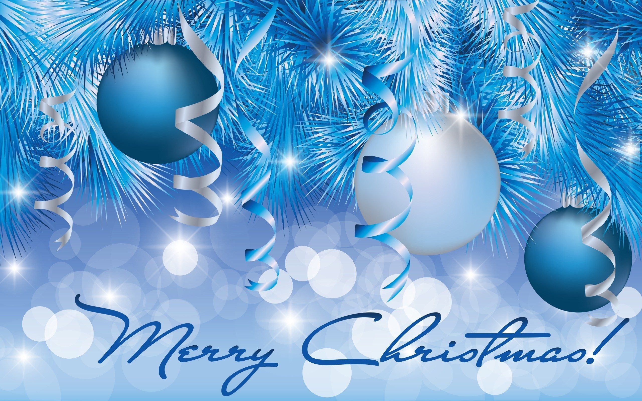 2560x1600 Blue and Silver Christmas Wallpaper Free Blue and Silver Christmas Background, Desktop