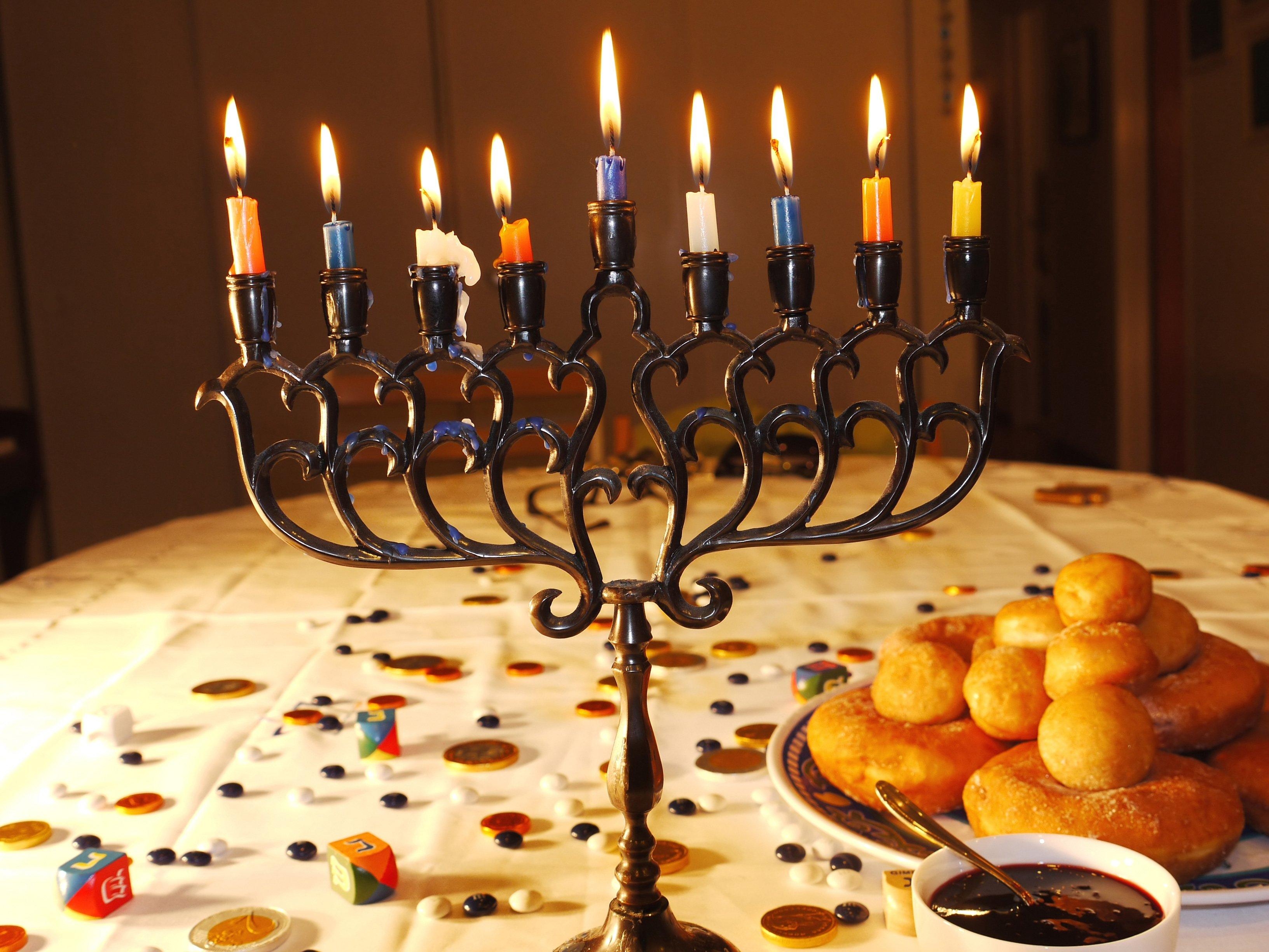 3270x2450 HANUKKAH jewish festival holiday candelabrum candle menorah hanukiah, Desktop