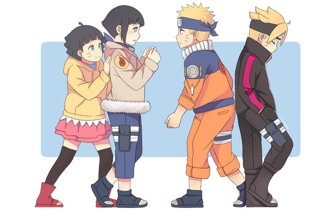 1340x850 Wallpaper anime, art, Naruto, Naruto, Hinata, Boruto, Himawari image for desktop, section прочее, Desktop