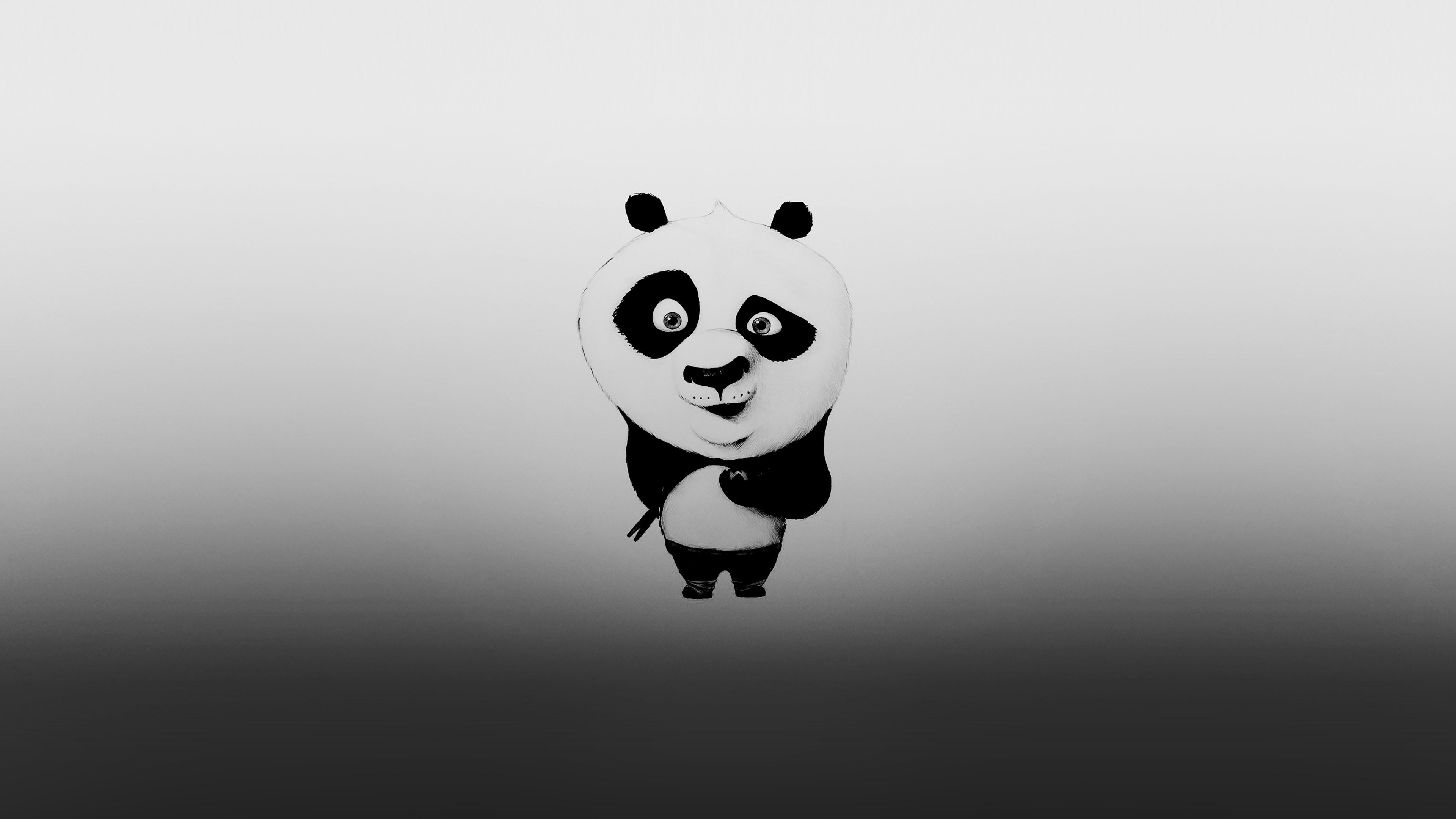 3840x2160 wallpaper for desktop, laptop. kungfu panda minimal funny cute, Desktop