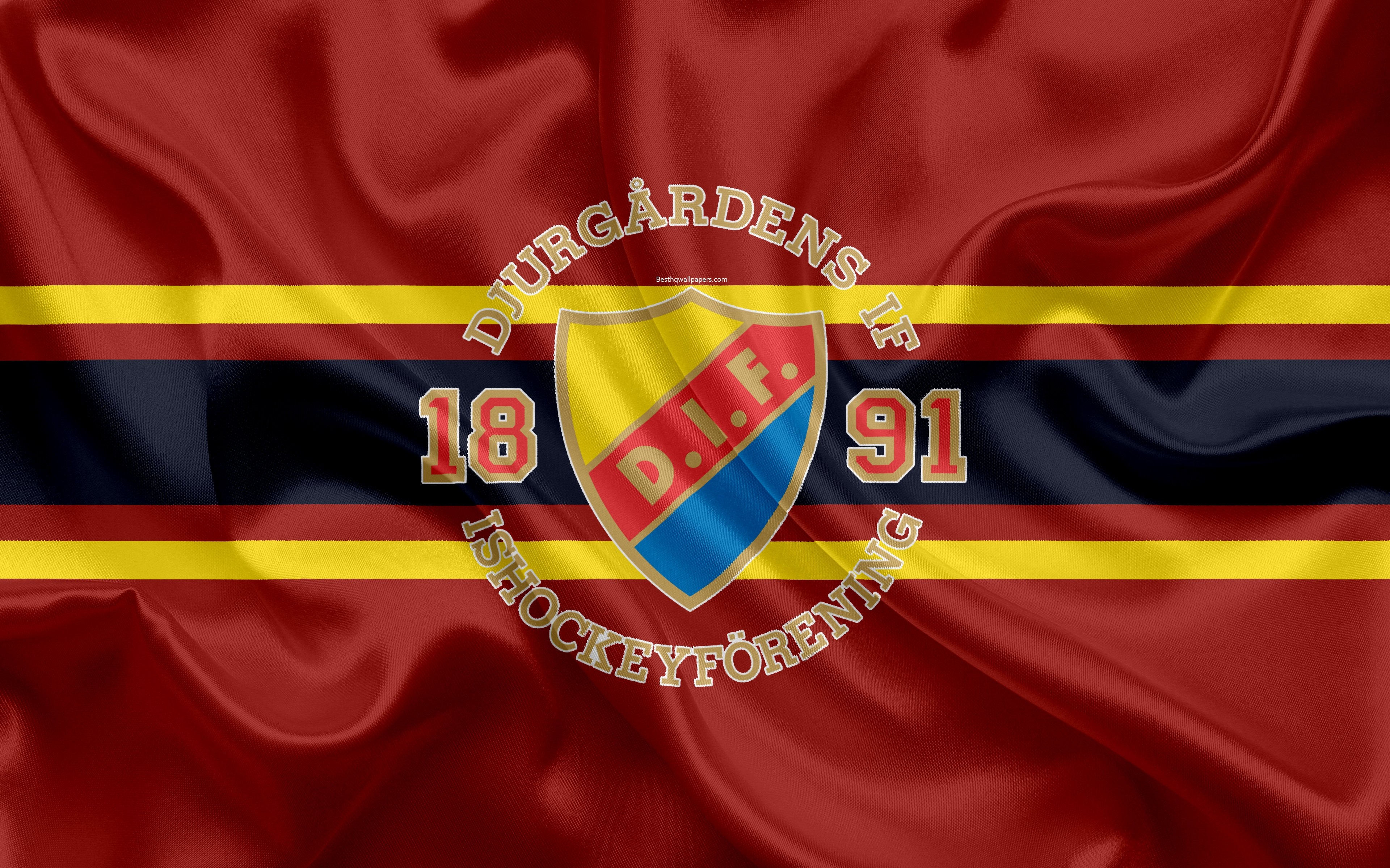 3840x2400 Download wallpaper Djurgardens, Swedish hockey club, Swedish Hockey League, emblem, logo, SHL, hockey, Stockholm, Sweden for desktop with resolution. High Quality HD picture wallpaper, Desktop